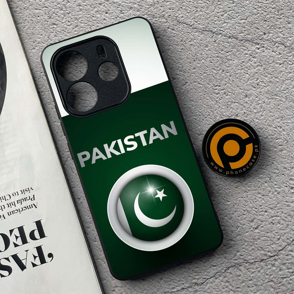 Xiaomi Redmi Note 14 - Pakistani Flag  Design 7  - Premium Metal Printed soft Bumper shock Proof Case CS-36085