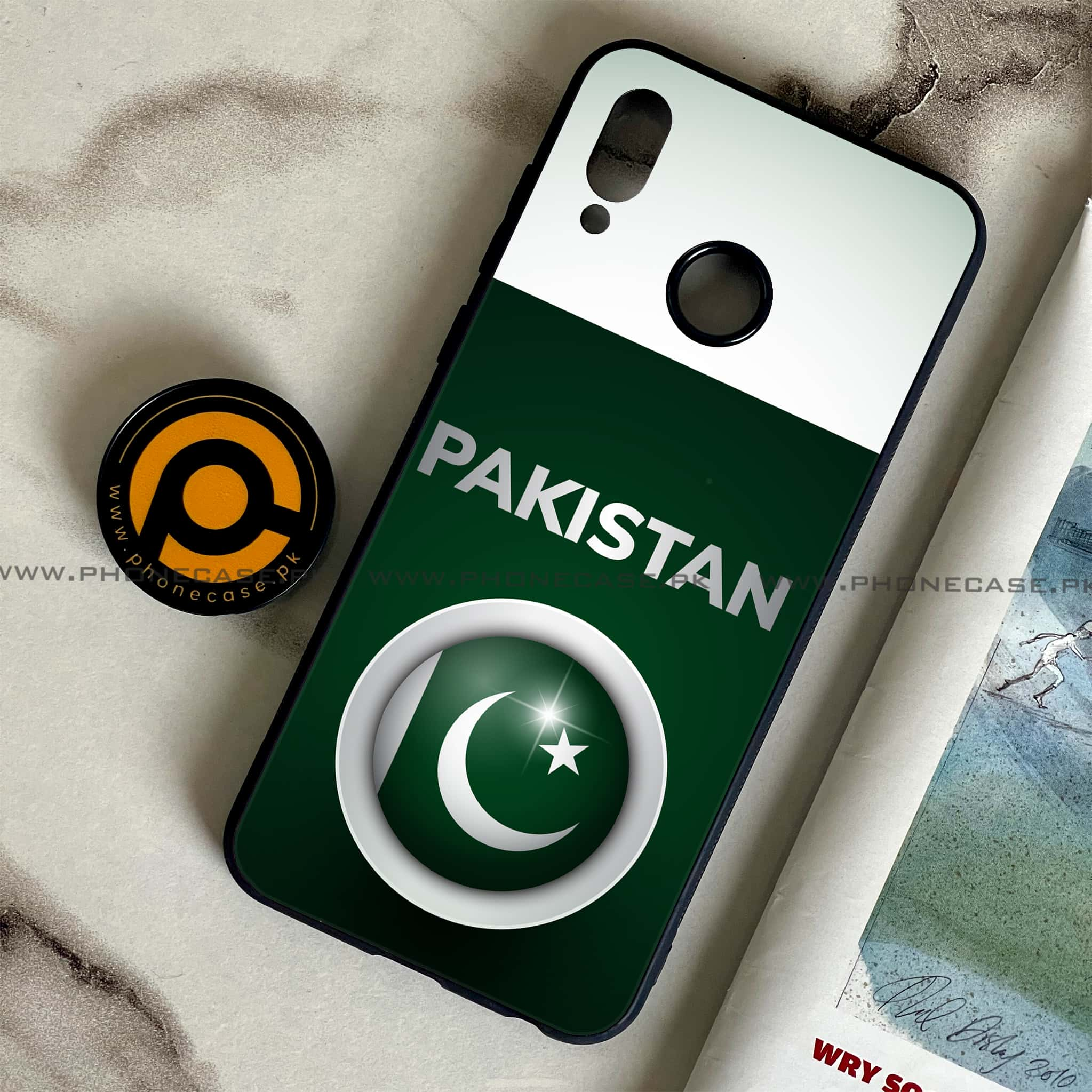 Huawei Honor Play - Pakistani Flag Series - Premium Printed Glass soft Bumper shock Proof Case