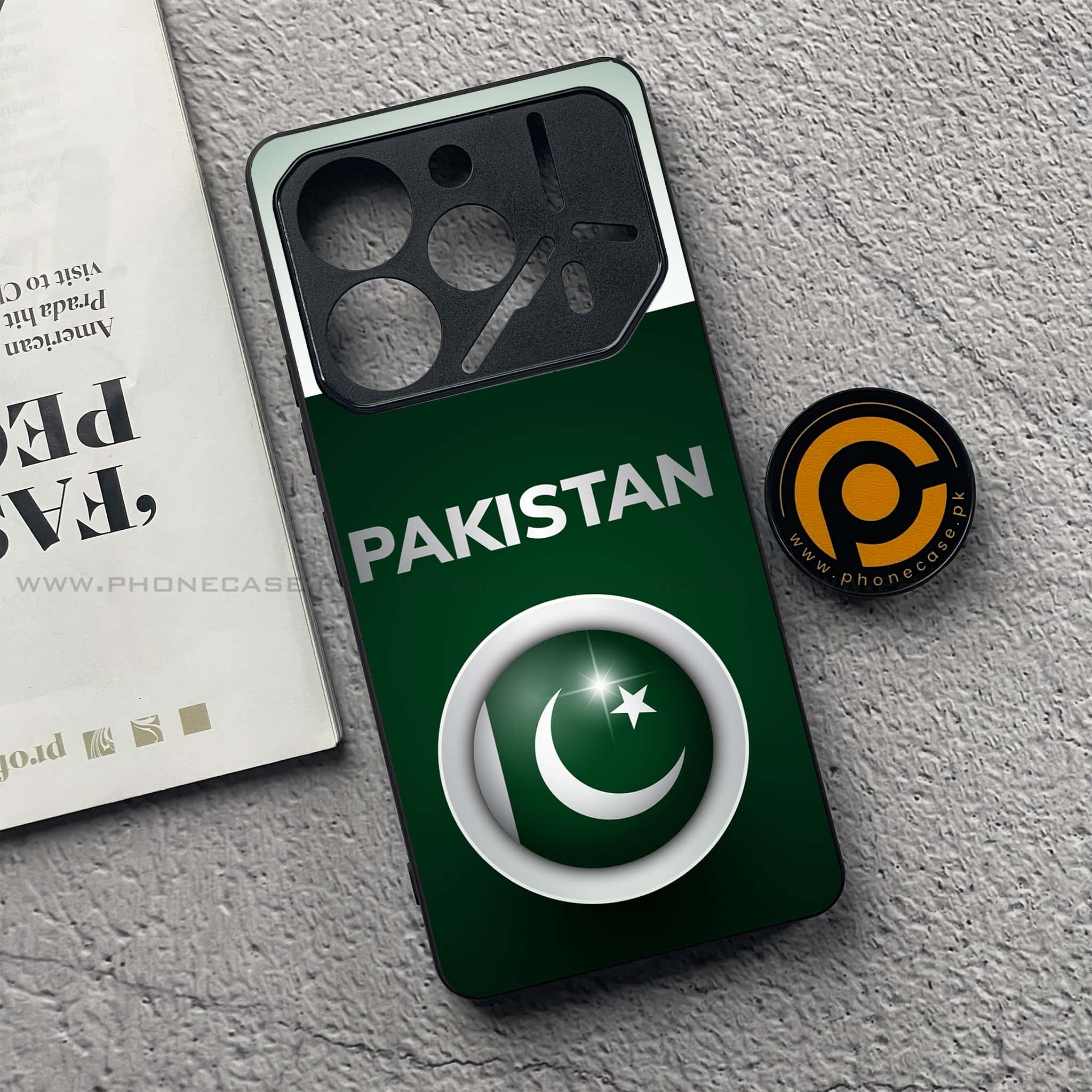 Tecno Pova 6 - Pakistani Flag Series - Premium Printed Glass soft Bumper shock Proof Case