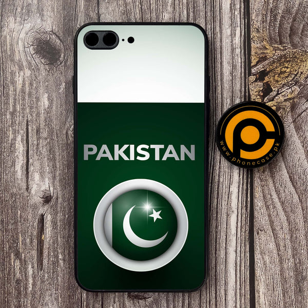 iPhone 7 / 8 Plus - Pakistani Flag Design 7  - Premium Metal Printed Soft Bumper shock Proof Case  CS-34041