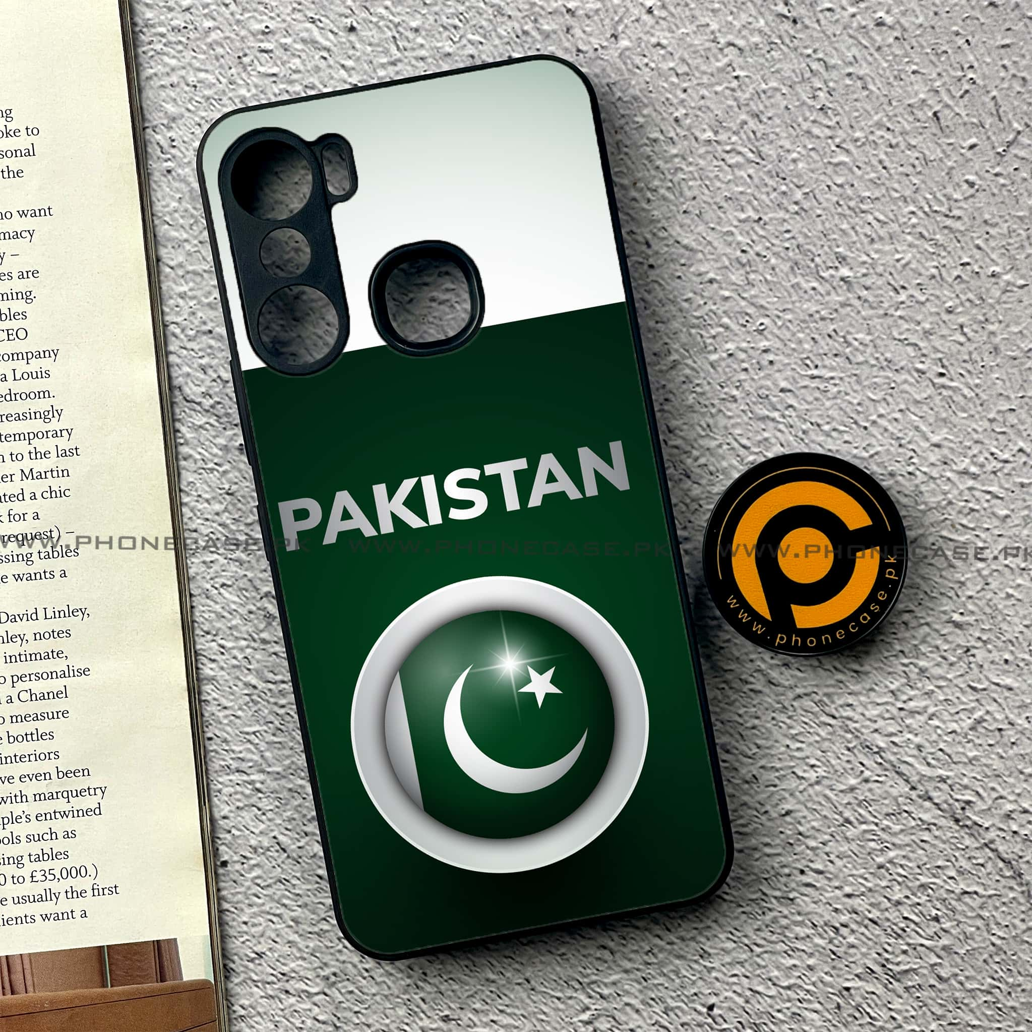 Infinix Hot 12 Pro - Pakistani Flag Series - Premium Printed Glass soft Bumper shock Proof Case