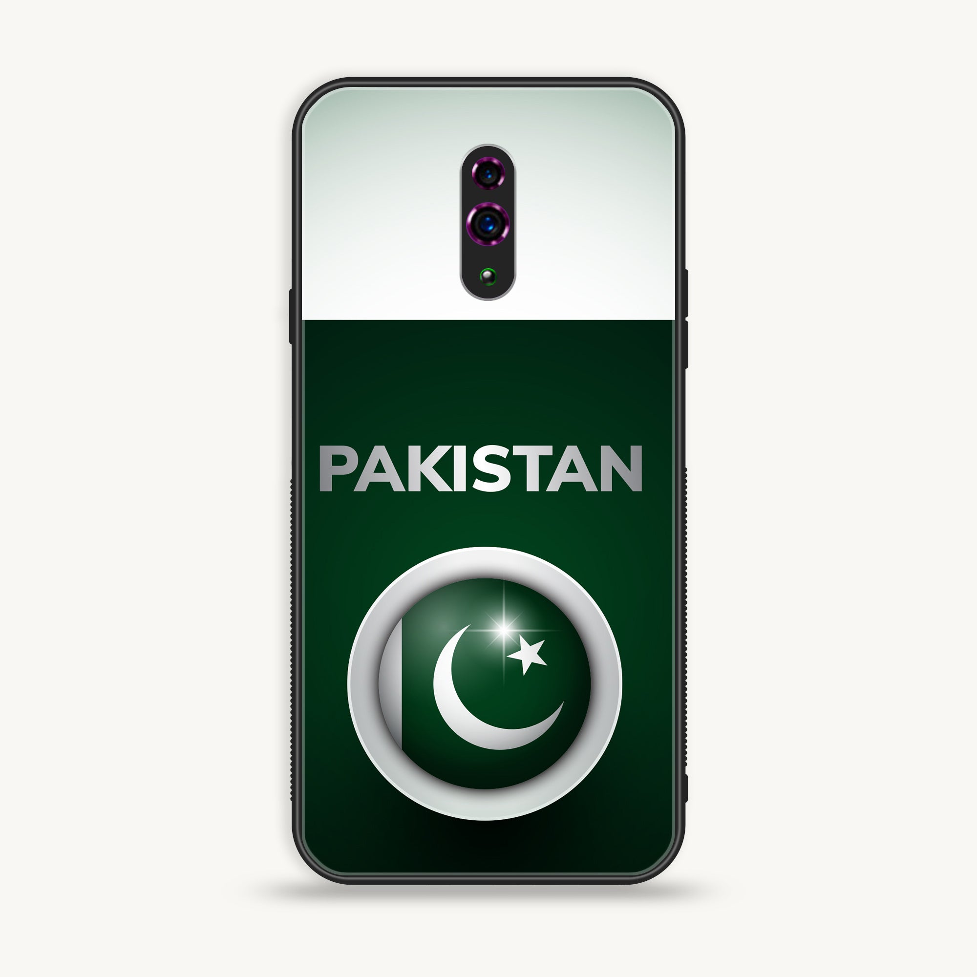 Oppo Reno - Pakistani Flag Series - Premium Printed Glass soft Bumper shock Proof Case