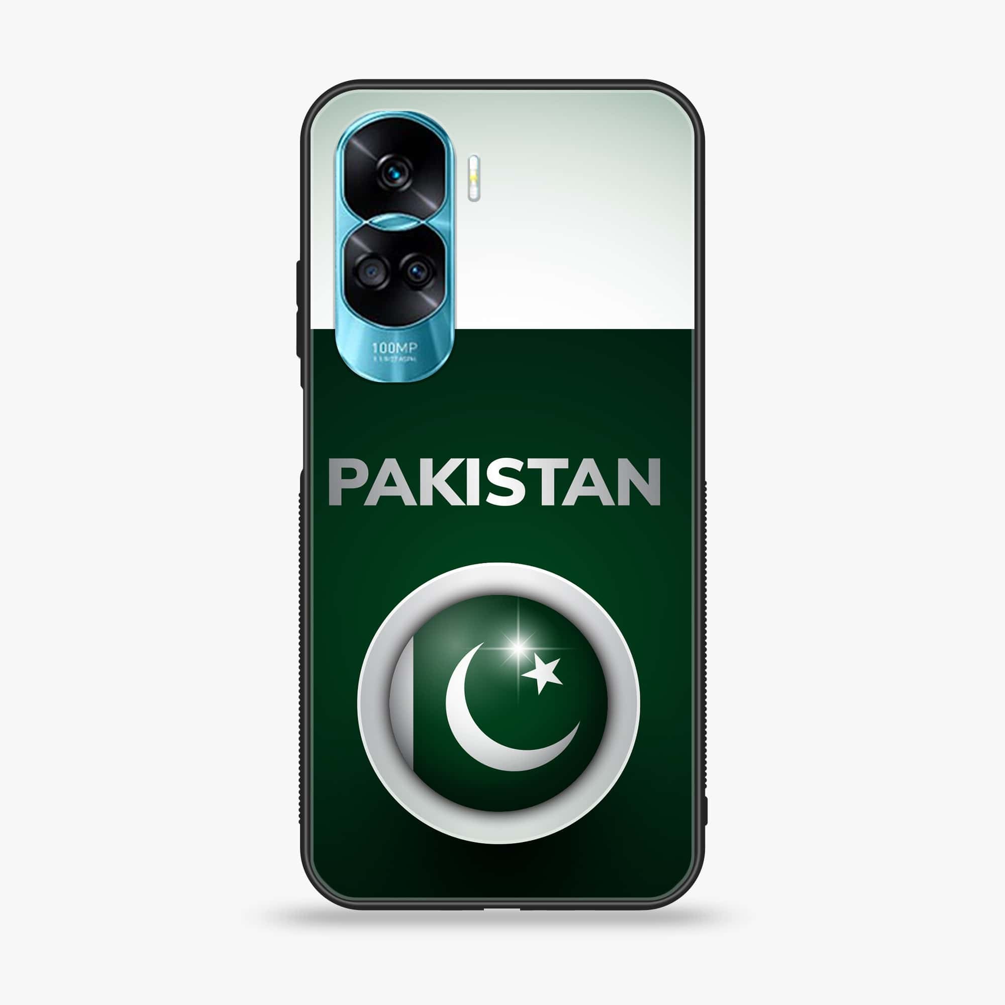 Honor 90 Lite - Pakistani Flag Series - Premium Printed Glass soft Bumper shock Proof Case