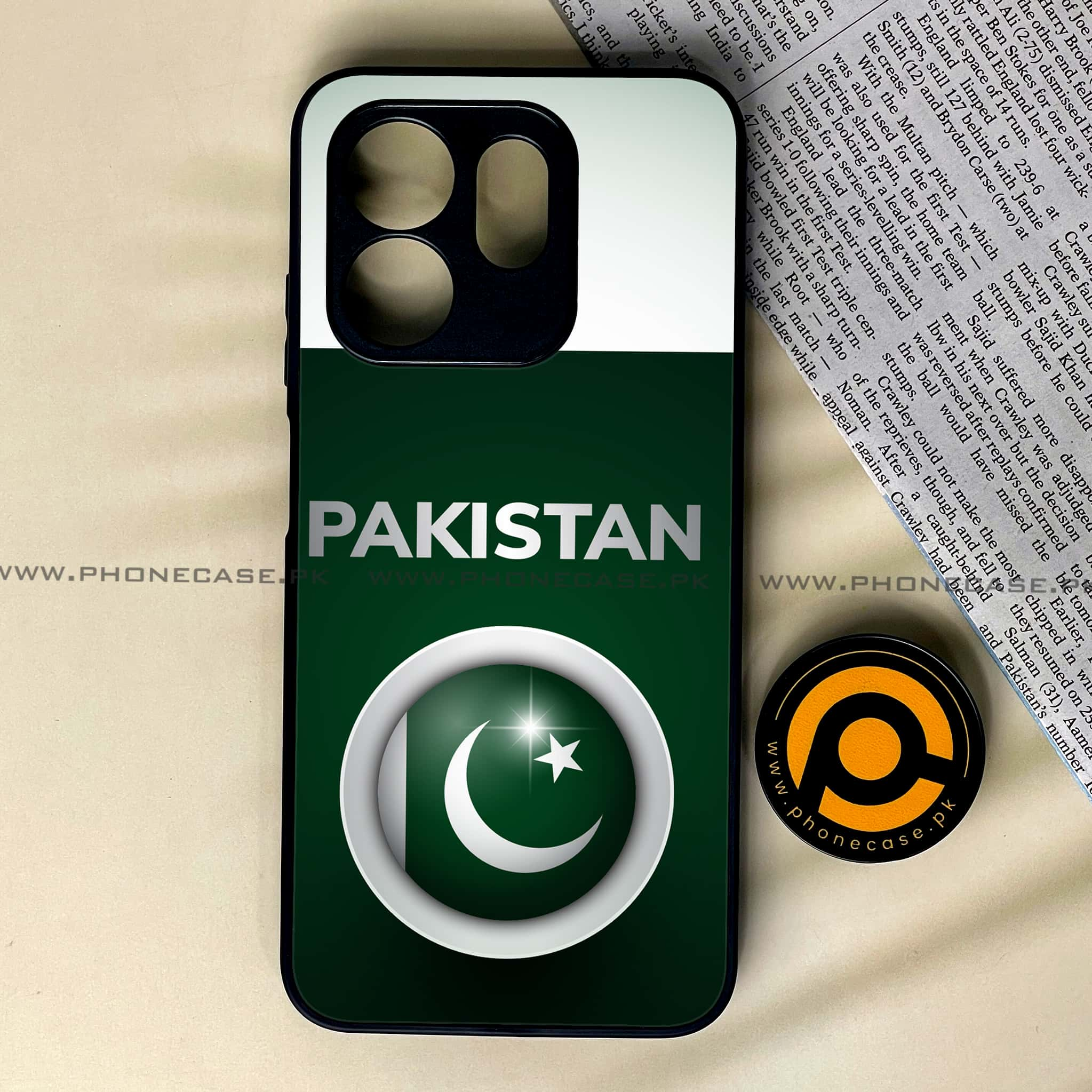 Infinix Hot 50i - Pakistani Flag Series - Premium Printed Glass soft Bumper shock Proof Case