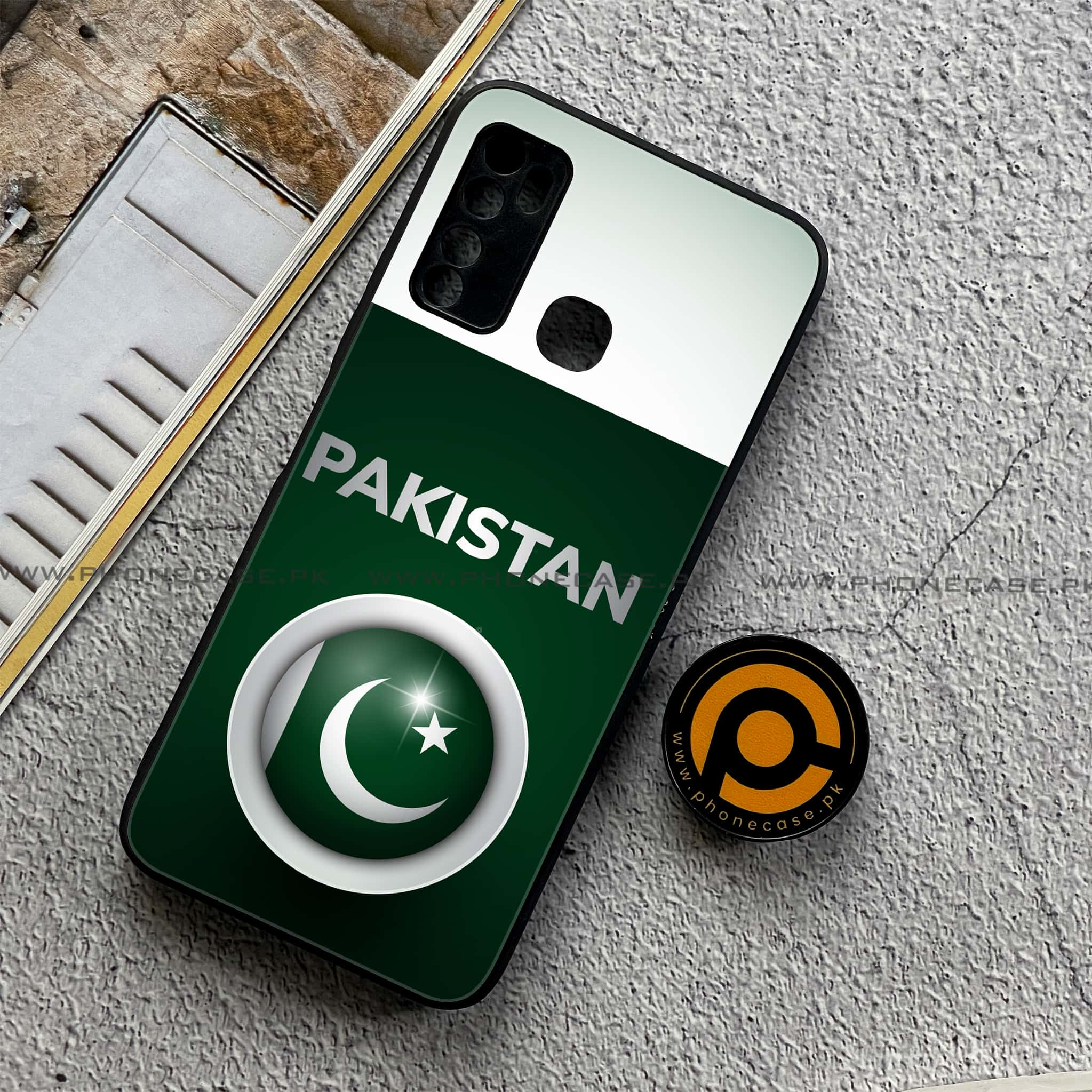 Infinix Note 7 Lite - Pakistani Flag Series - Premium Printed Metal soft Bumper shock Proof Case