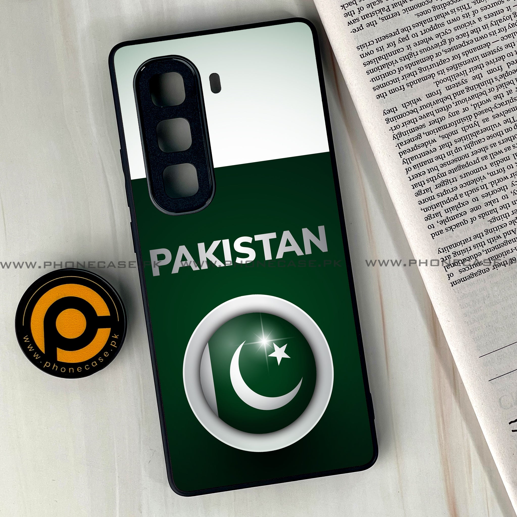 Infinix Hot 50 Pro Plus - Pakistani Flag Series - Premium Printed Glass soft Bumper shock Proof Case