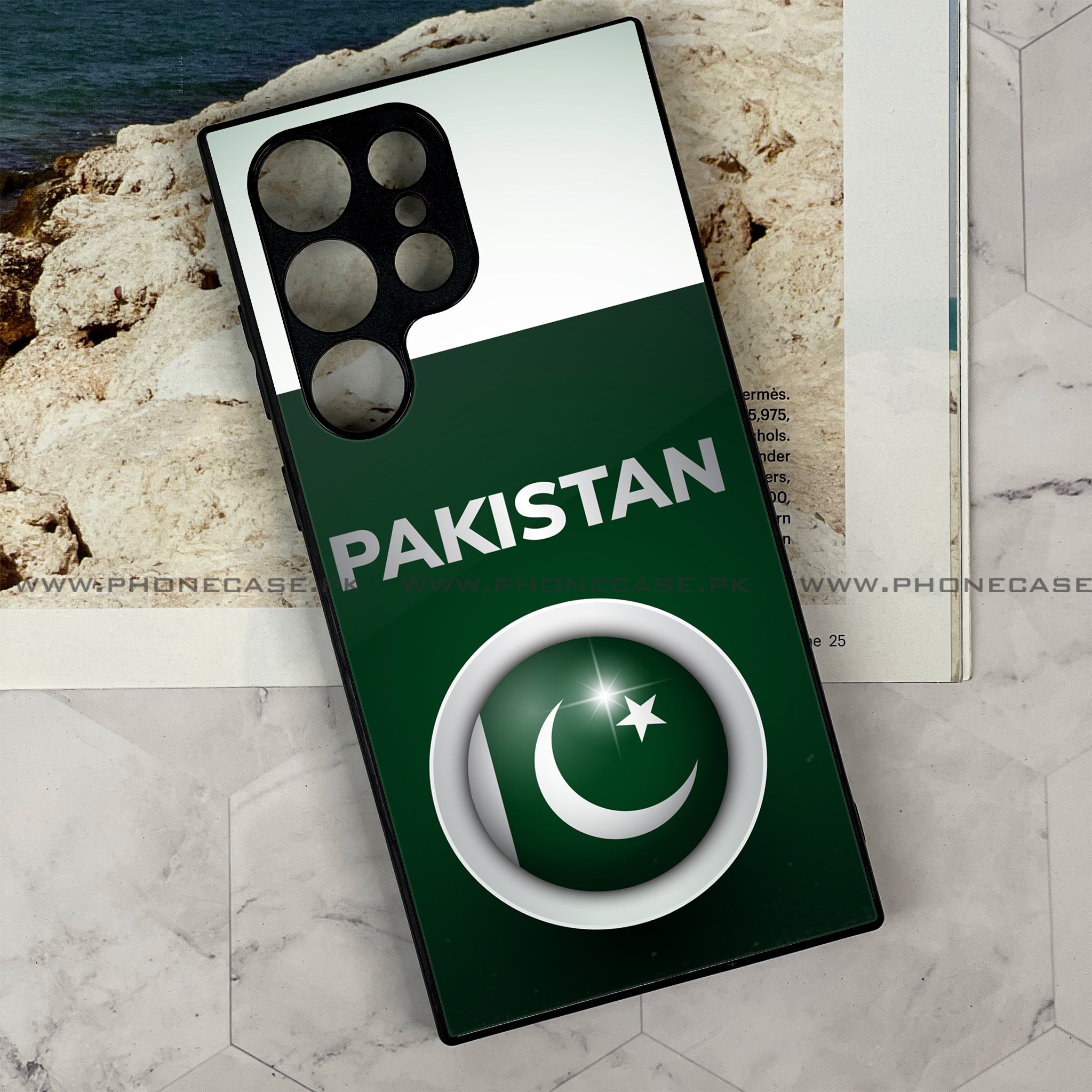 Samsung Galaxy S23 Ultra - Pakistani Flag Series - Premium Printed Glass soft Bumper shock Proof Case