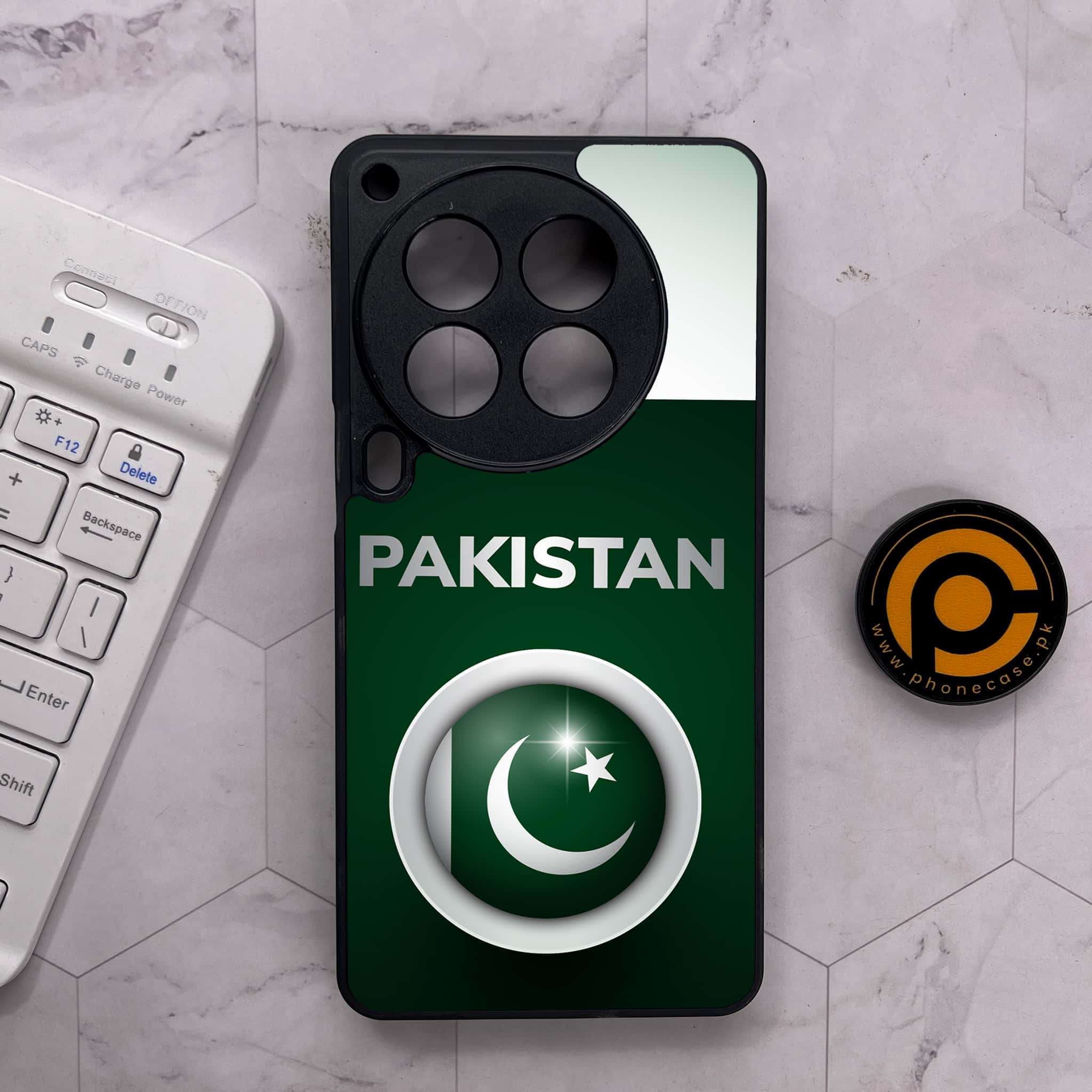 Tecno Camon 30 Premier - Pakistani Flag Series - Premium Metal Printed soft Bumper shock Proof Case