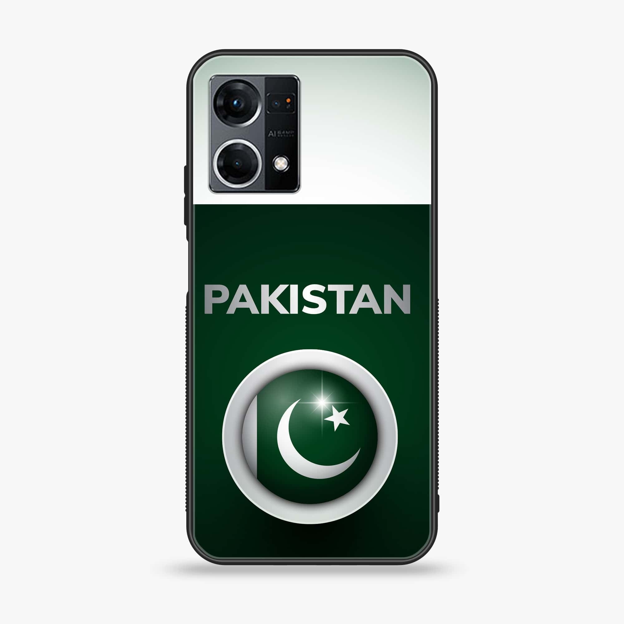 Oppo Reno 7 - Pakistani Flag Series - Premium Printed Glass soft Bumper shock Proof Case