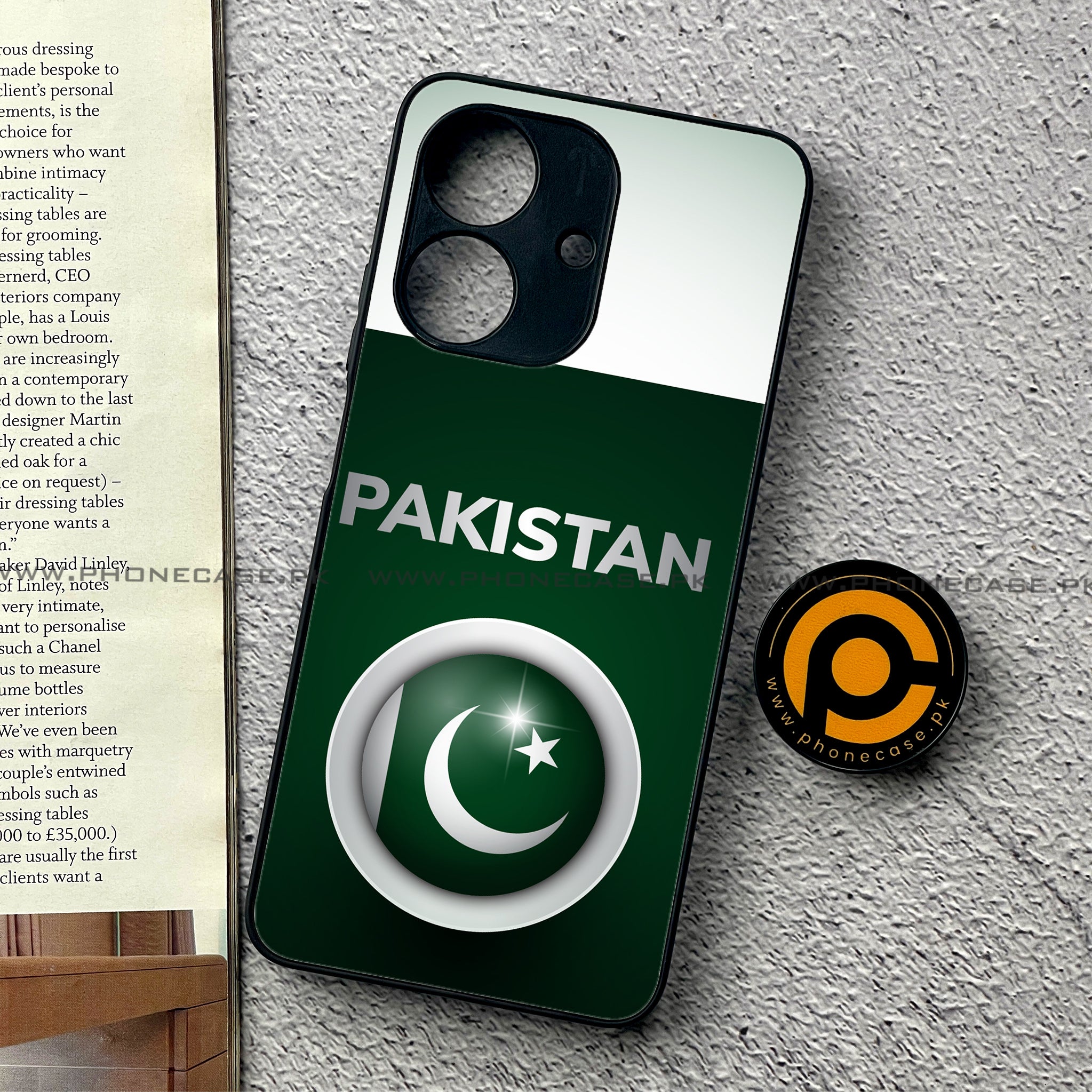 Realme Note 60 - Pakistani Flag Series - Premium Printed Glass soft Bumper shock Proof Case