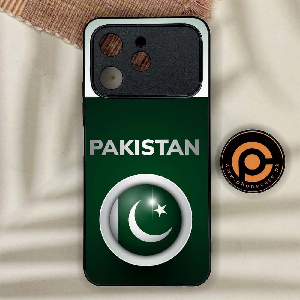 Tecno Spark 40 - Pakistani Flag Series - Premium Metal Printed soft Bumper shock Proof Case
