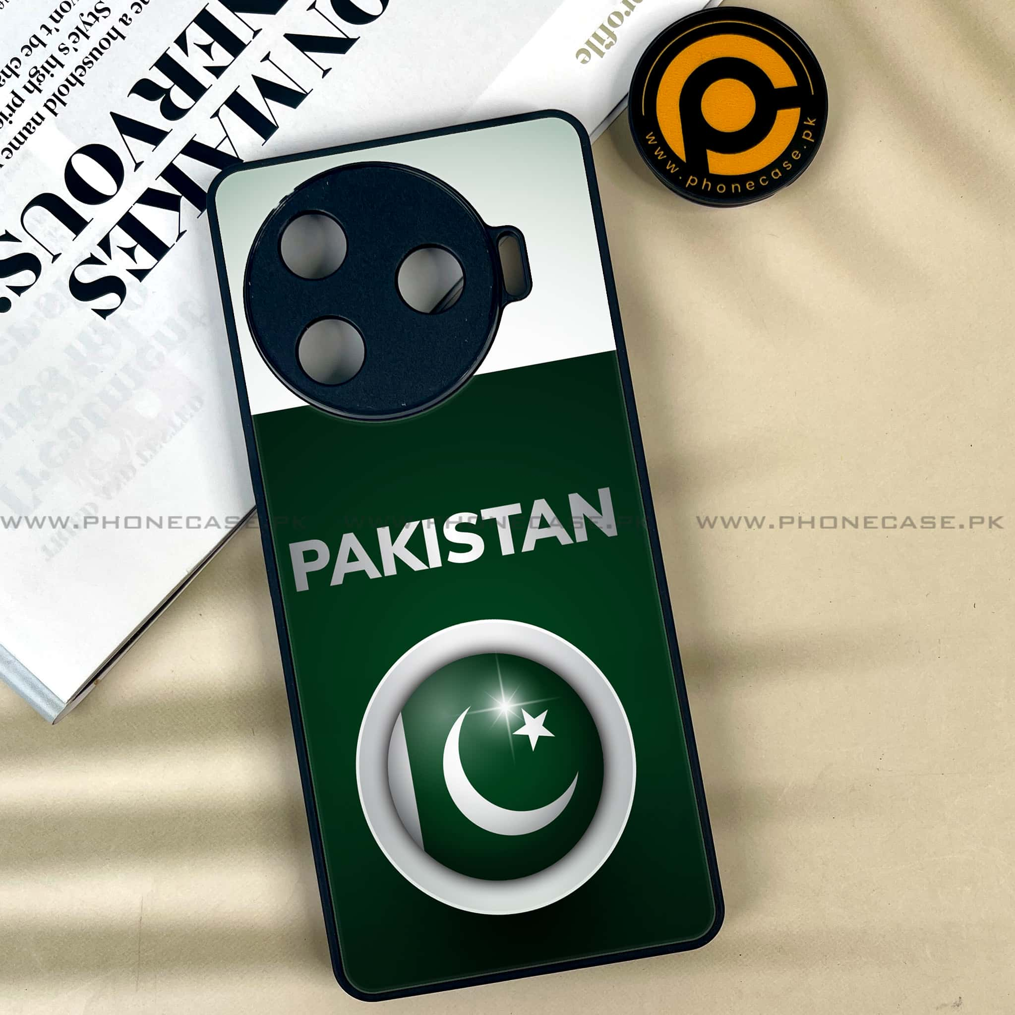 Tecno Camon 30 Pro - Pakistani Flag Series - Premium Printed Glass soft Bumper shock Proof Case