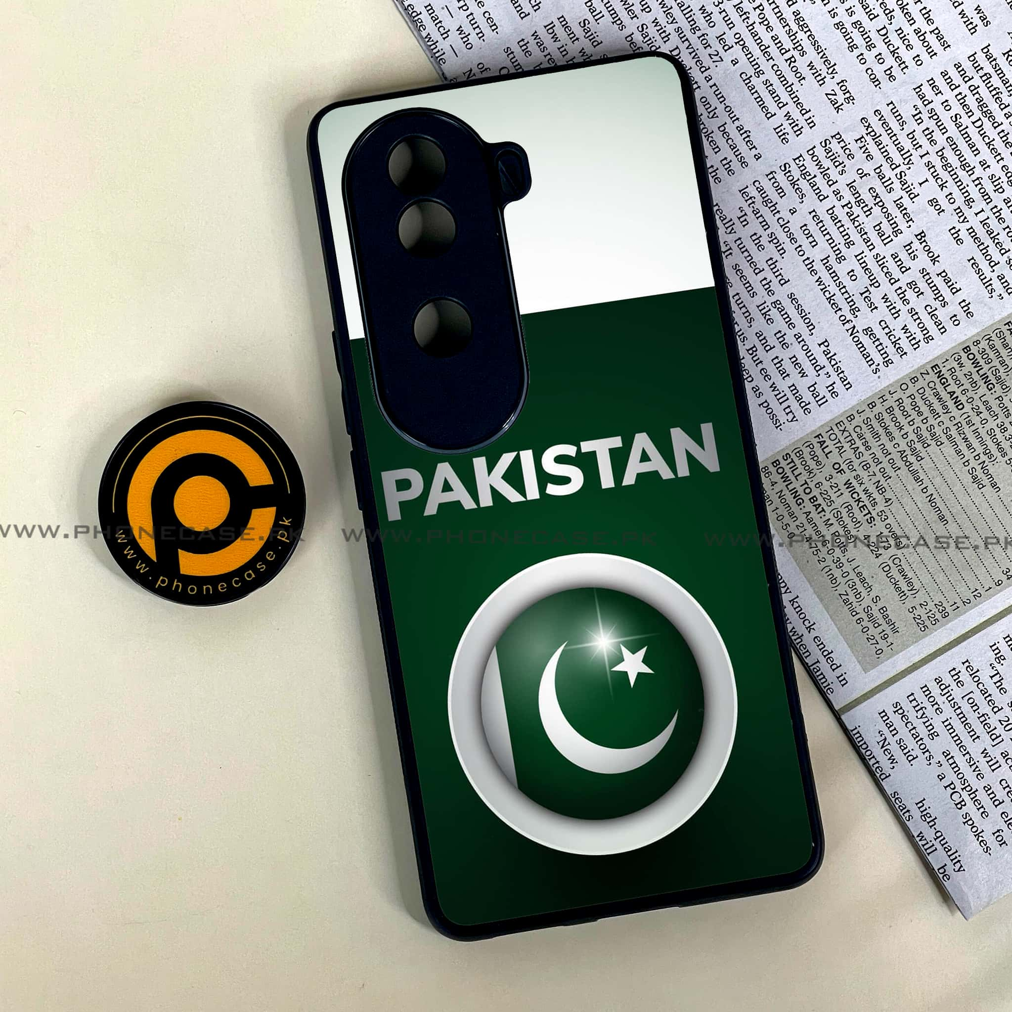 Vivo V40e - Pakistani Flag Series - Premium Printed Glass soft Bumper shock Proof Case