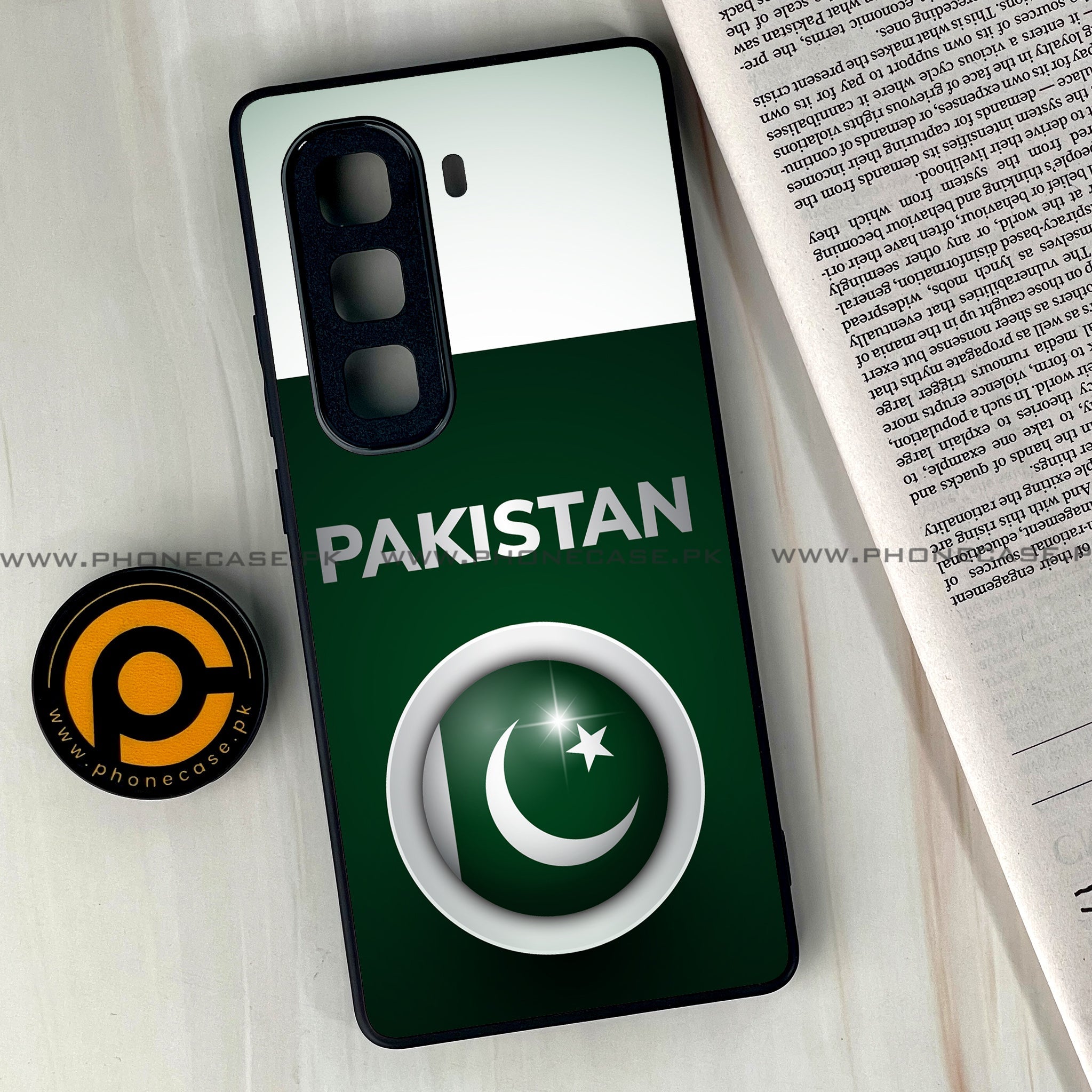 Infinix Hot 60 Pro Plus - Pakistani Flag Series - Premium Metal Printed soft Bumper shock Proof Case