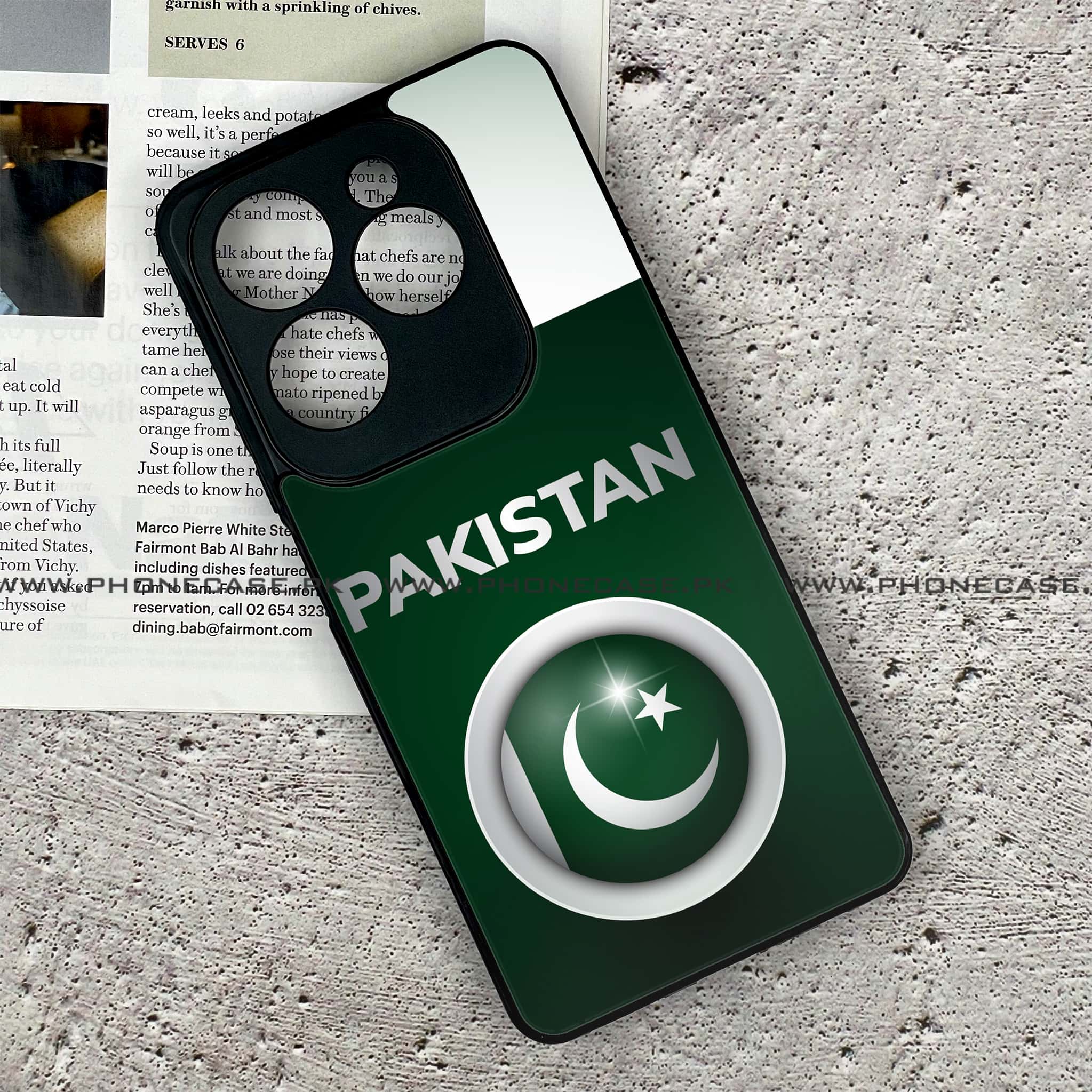 Infinix Hot 40 - Pakistani Flag Series - Premium Metal Printed soft Bumper shock Proof Case