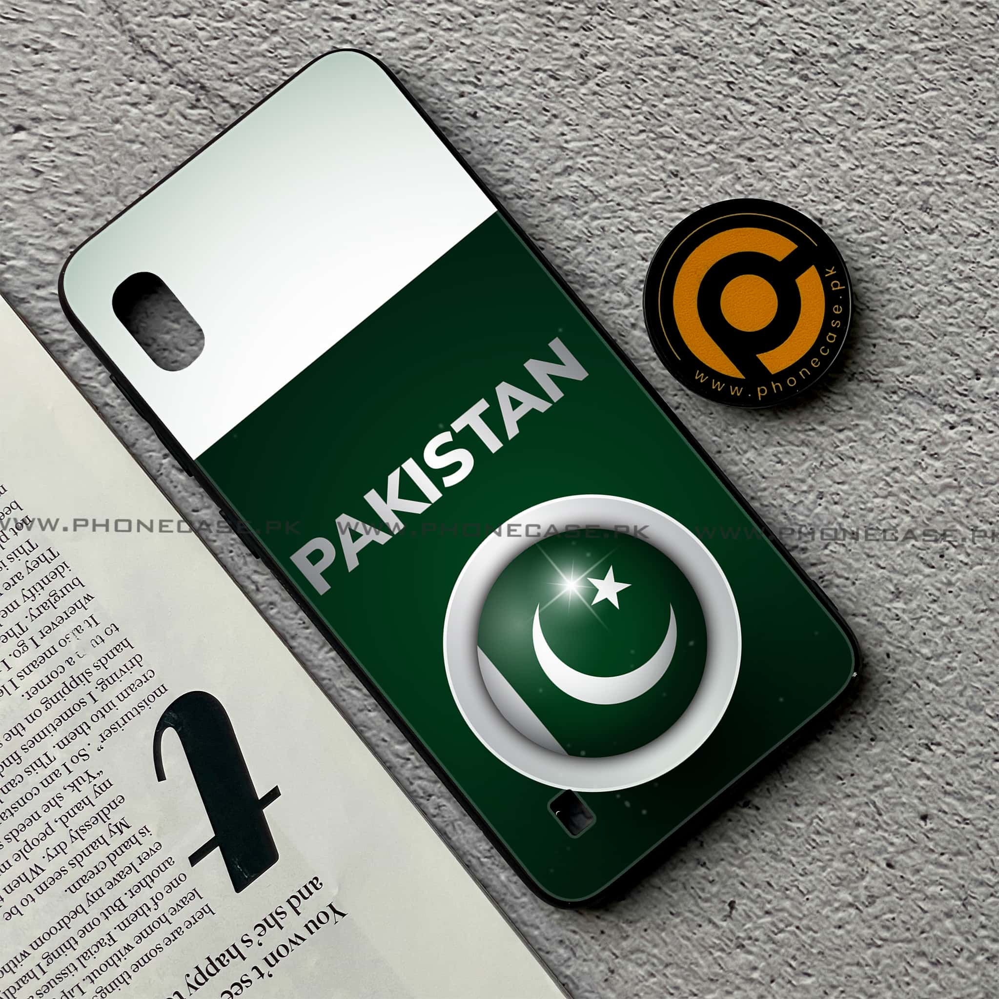 Samsung Galaxy A10 - Pakistani Flag Series - Premium Printed Glass soft Bumper shock Proof Case