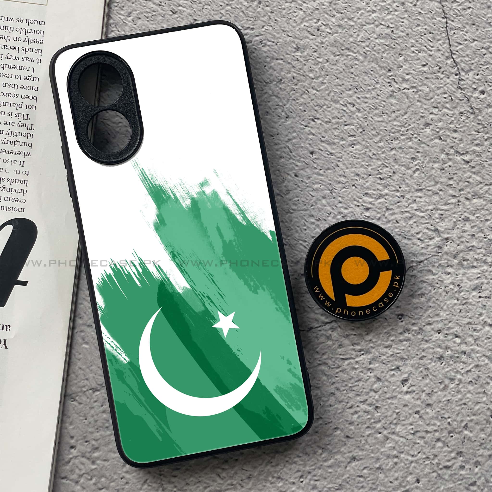 Oppo A18 4G - Pakistani Flag Series - Premium Printed Glass soft Bumper shock Proof Case