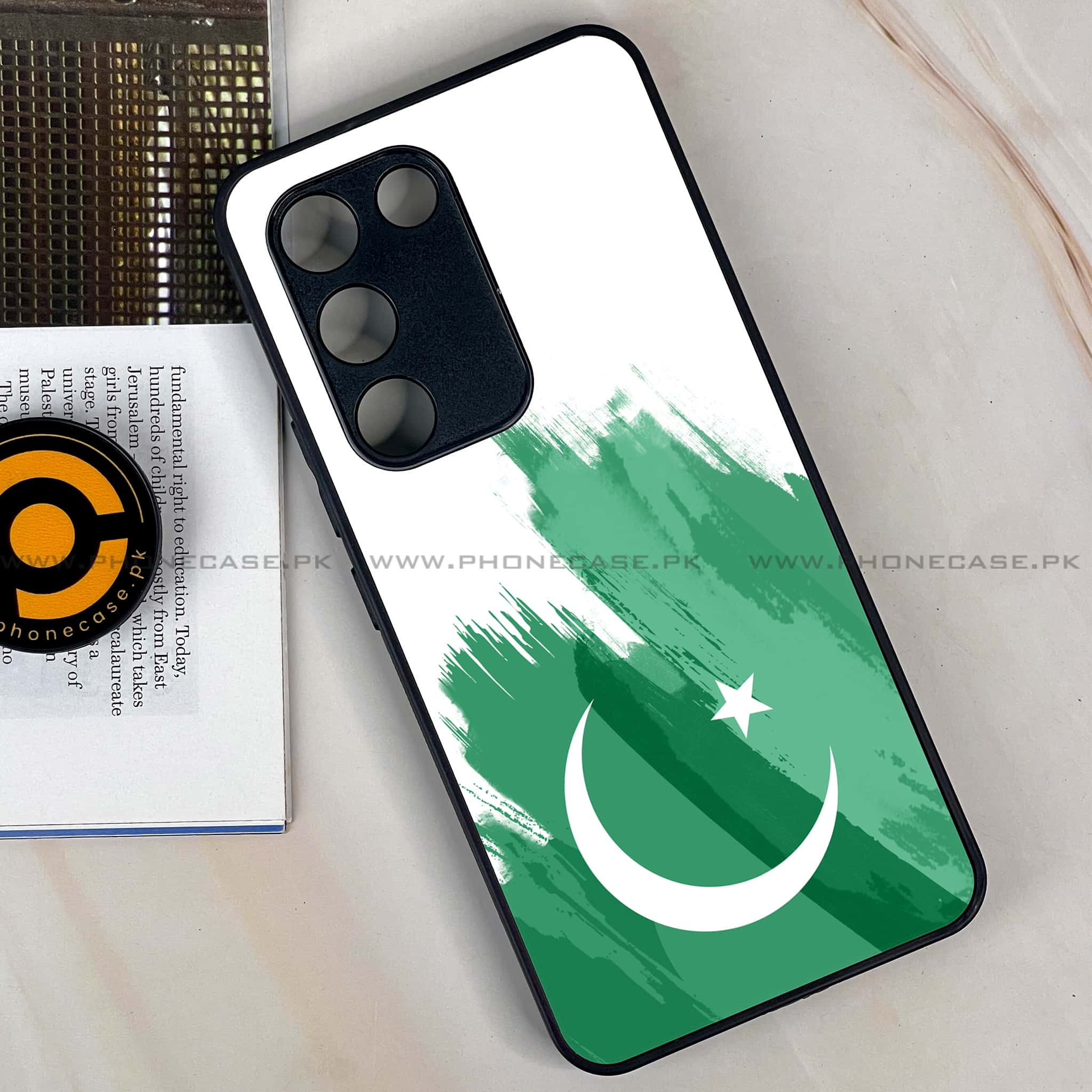 Vivo Y100 - Pakistani Flag Series - Premium Printed Glass soft Bumper shock Proof Case