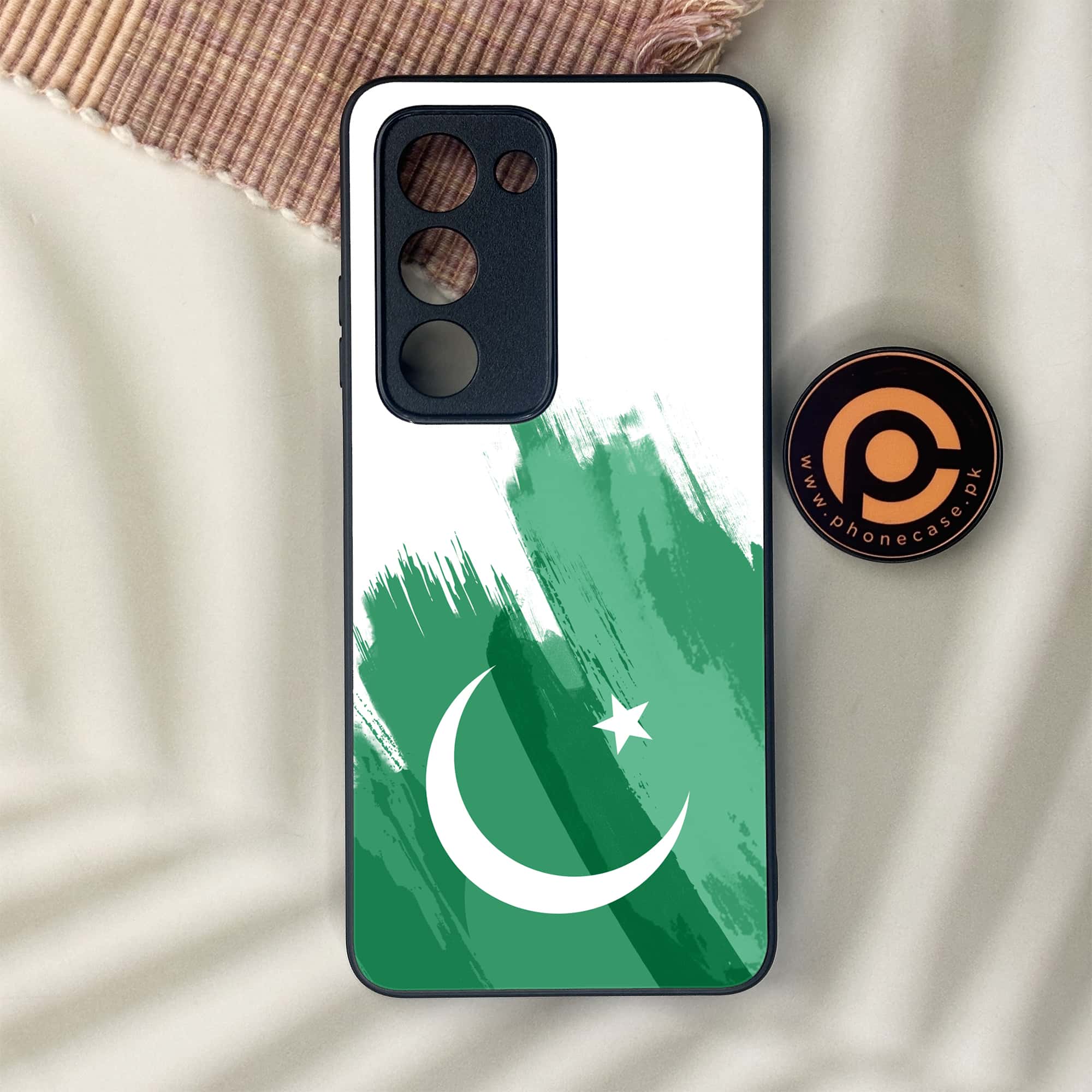 Oppo A5 2025 - Pakistani Flag Series - Premium Metal Printed soft Bumper shock Proof Case