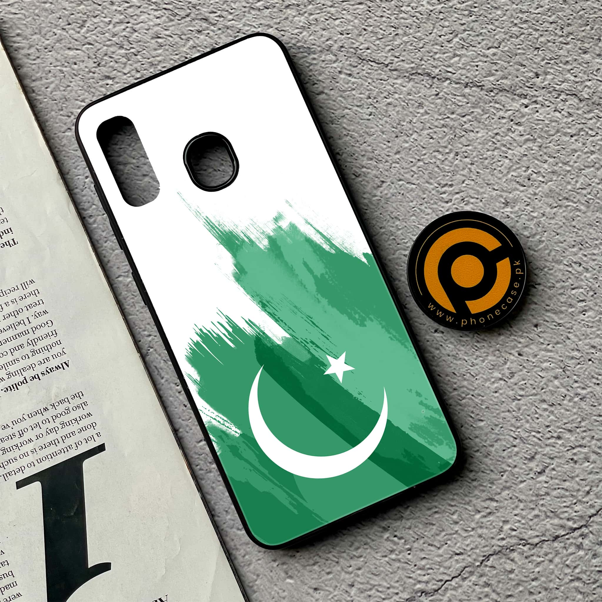 Galaxy A20/A30 - Pakistani Flag Series - Premium Printed Glass soft Bumper shock Proof Case