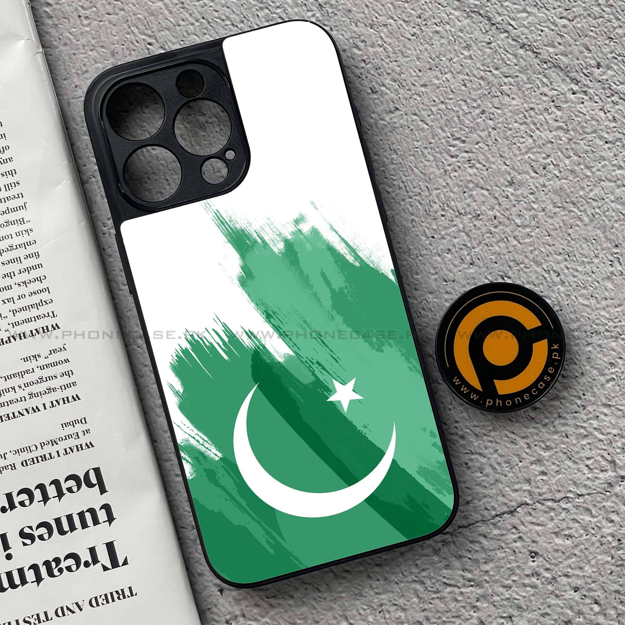 iPhone 15 Pro - Pakistani Flag Series - Premium Metal Printed soft Bumper shock Proof Case