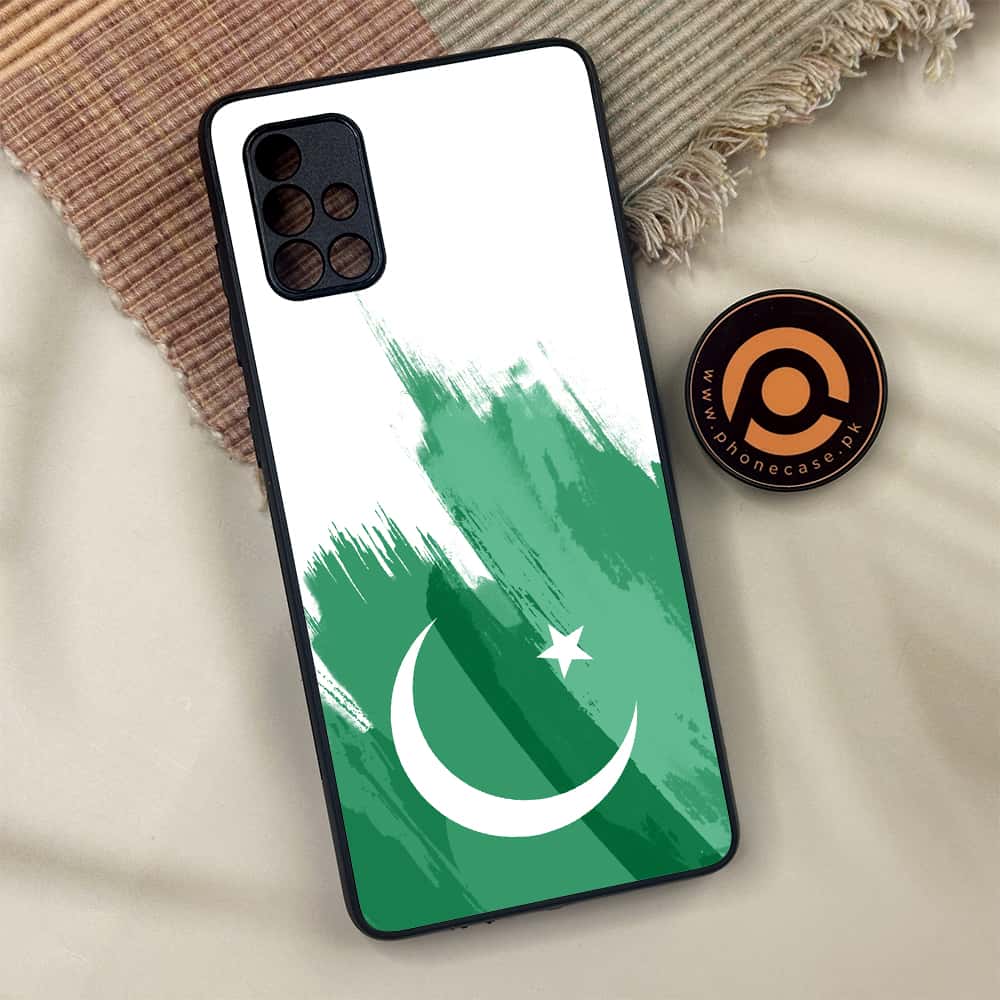 Samsung Galaxy A71 - Pakistani Flag Series - Premium Metal Printed soft Bumper shock Proof Case