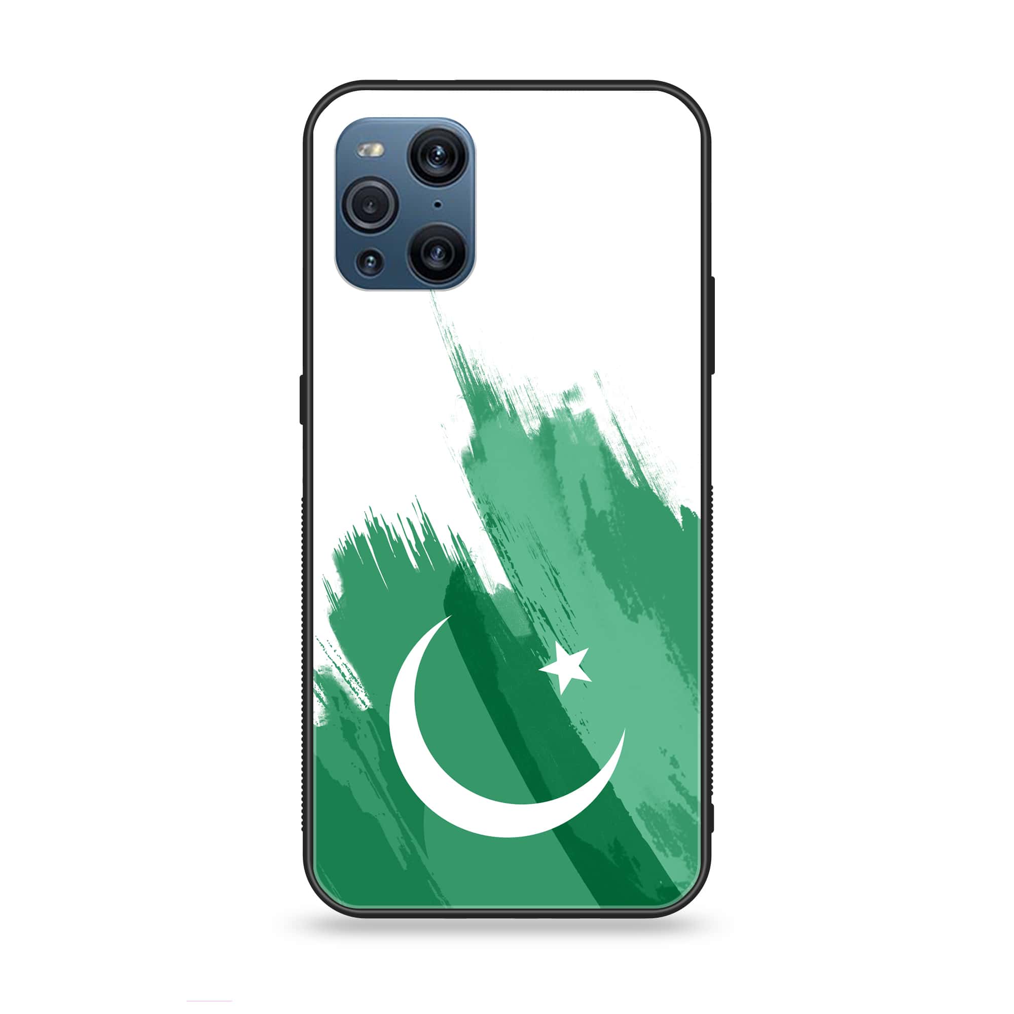 Oppo Find X3 - Pakistani Flag Series - Premium Printed Glass soft Bumper shock Proof Case