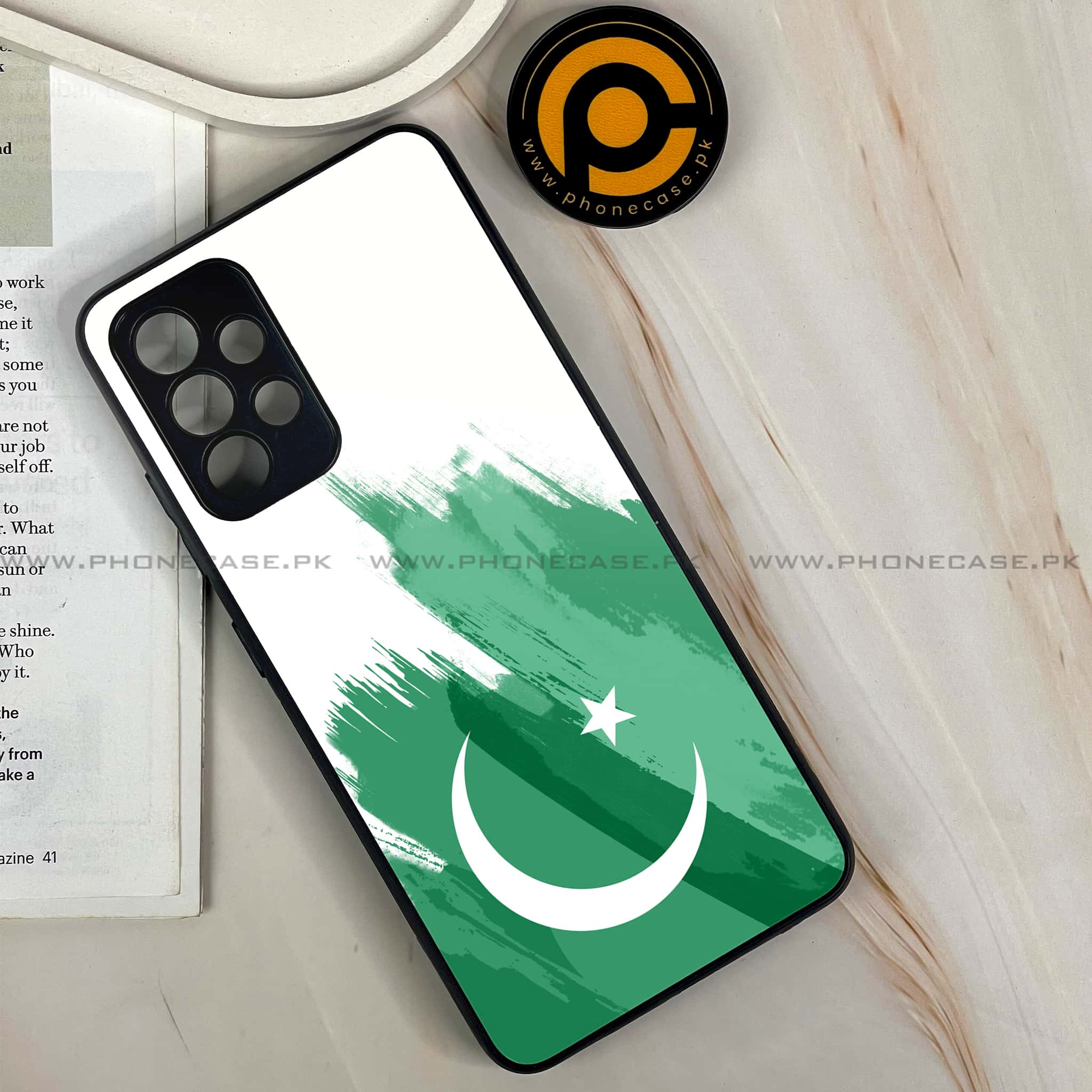 Samsung Galaxy A13 - Pakistani Flag Series - Premium Printed Glass soft Bumper shock Proof Case