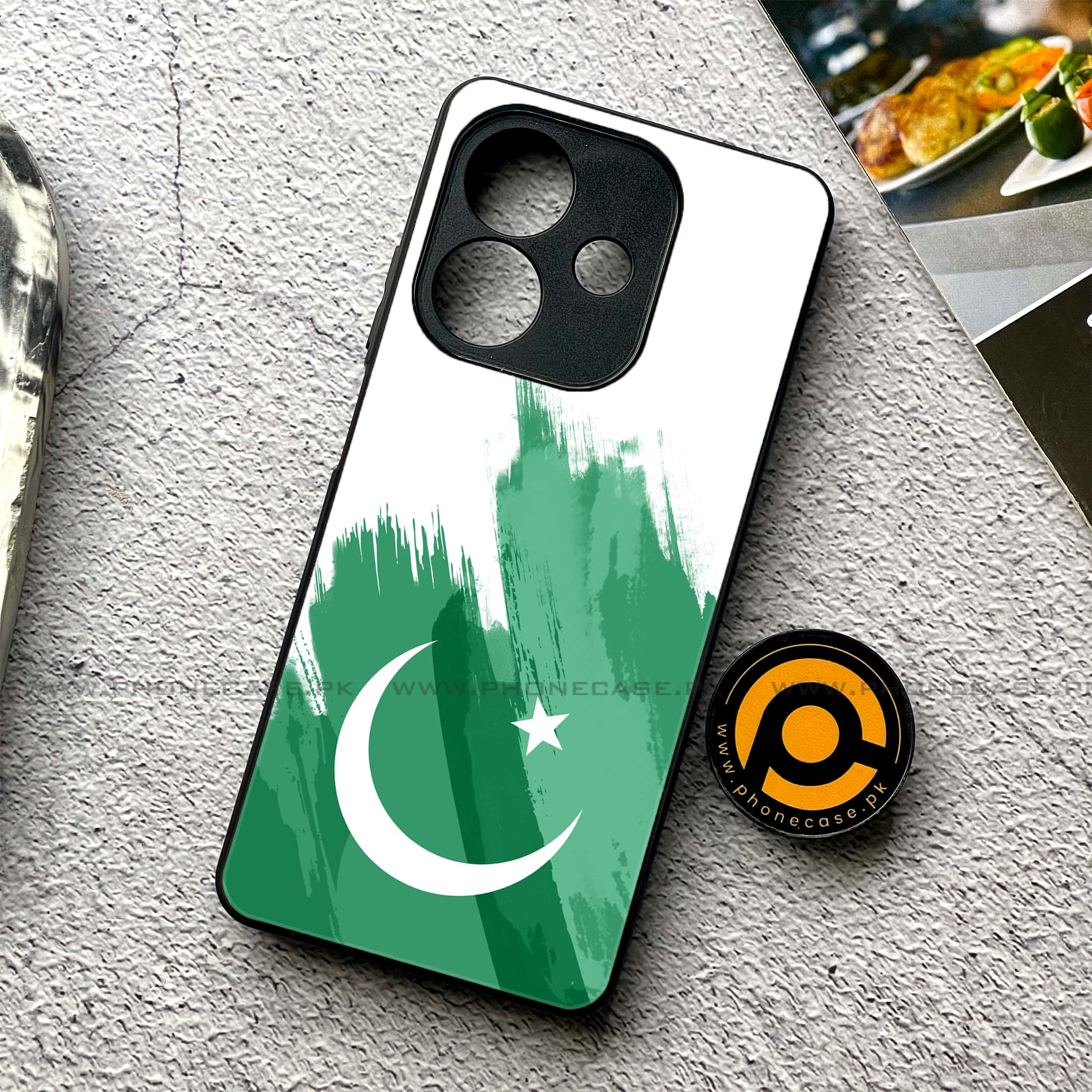 Oppo A3 2024 - Pakistani Flag Series - Premium Printed Glass soft Bumper shock Proof Case