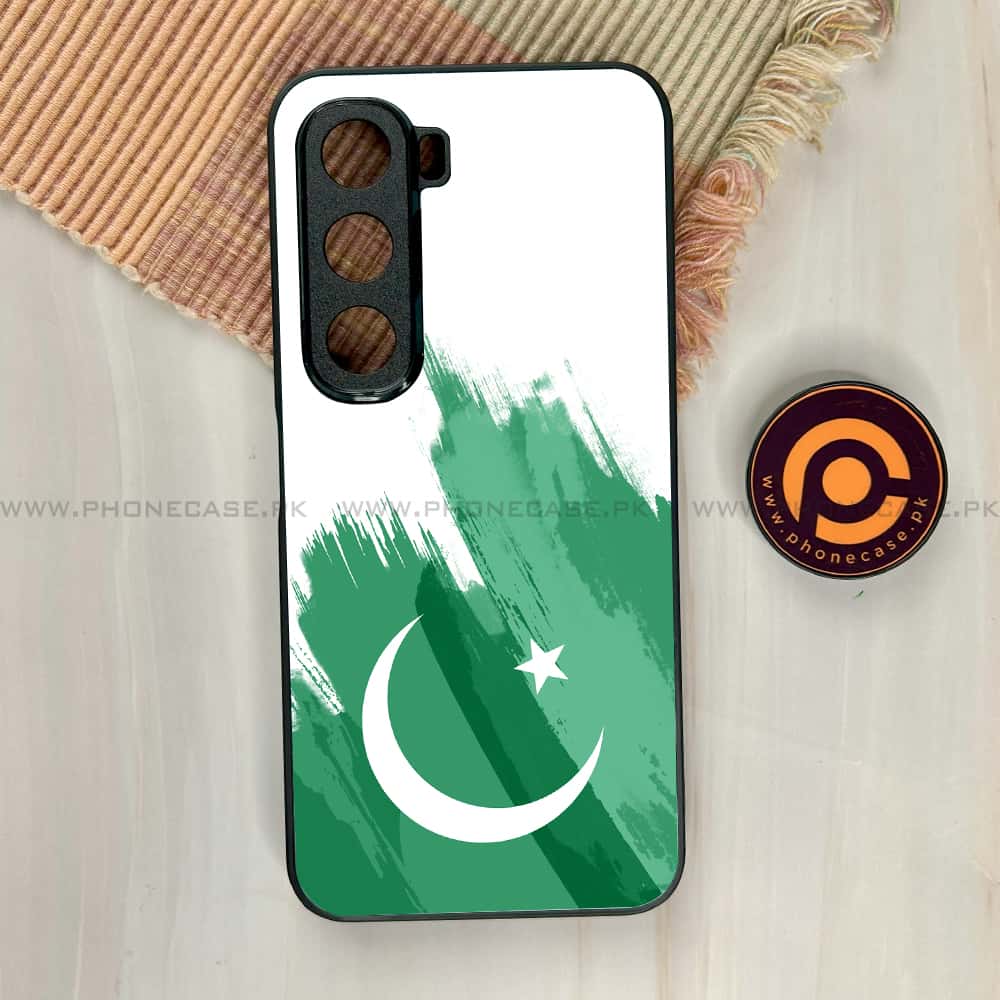Infinix Hot 60i - Pakistani Flag Series - Premium Metal Printed soft Bumper shock Proof Case