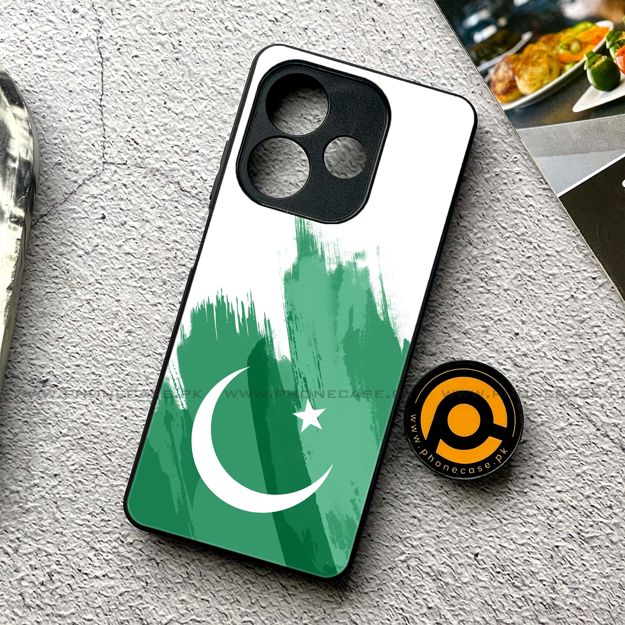 Oppo A5 Pro - Pakistani Flag Series - Premium Metal Printed soft Bumper shock Proof Case