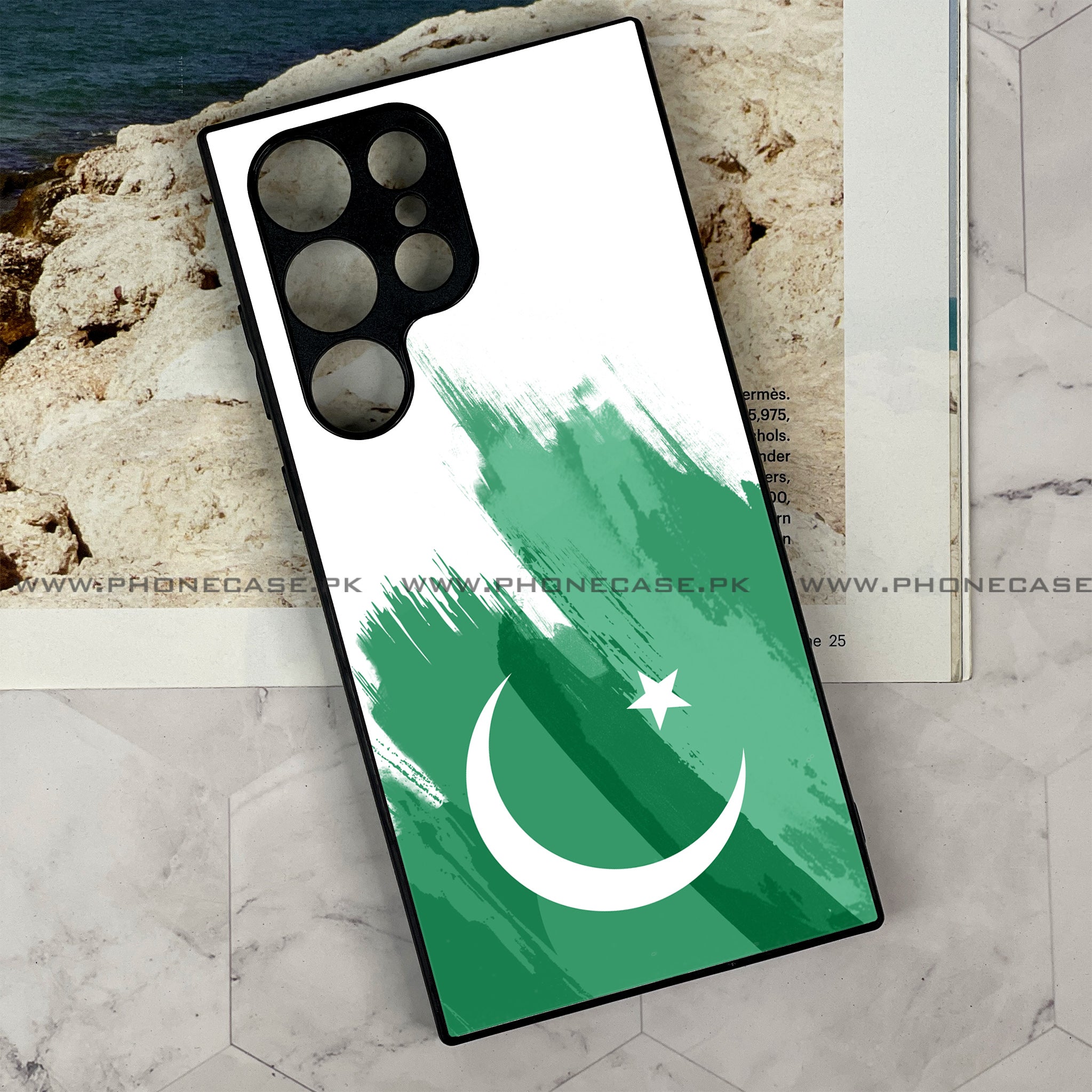 Samsung Galaxy S23 Ultra - Pakistani Flag Series - Premium Printed Glass soft Bumper shock Proof Case