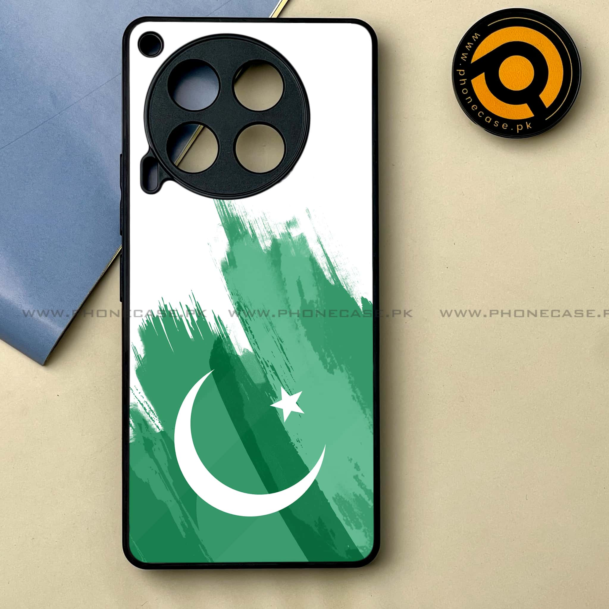 Tecno Camon 30 - Pakistani Flag Series -  Premium Printed Metal soft Bumper shock Proof Case