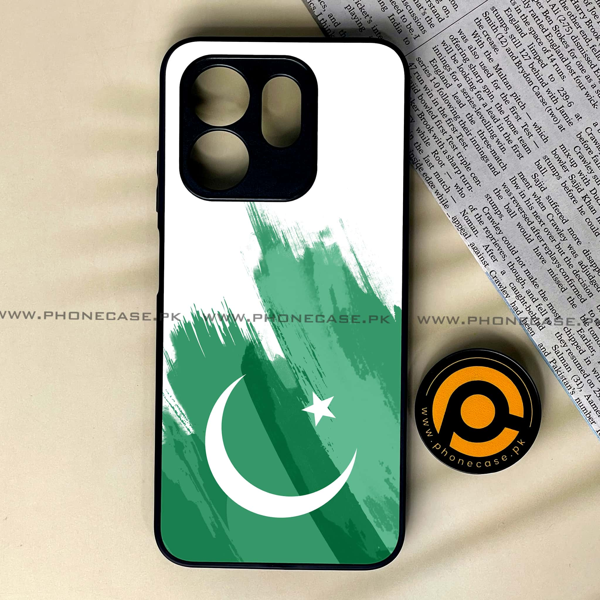 Infinix Hot 50i - Pakistani Flag Series - Premium Printed Glass soft Bumper shock Proof Case