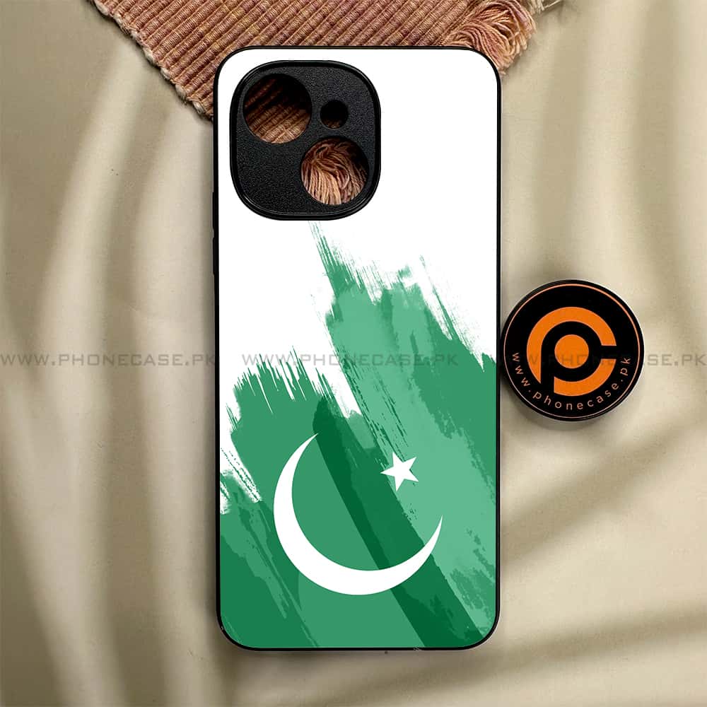 Tecno Spark 40C - Pakistani Flag Series - Premium Metal Printed soft Bumper shock Proof Case
