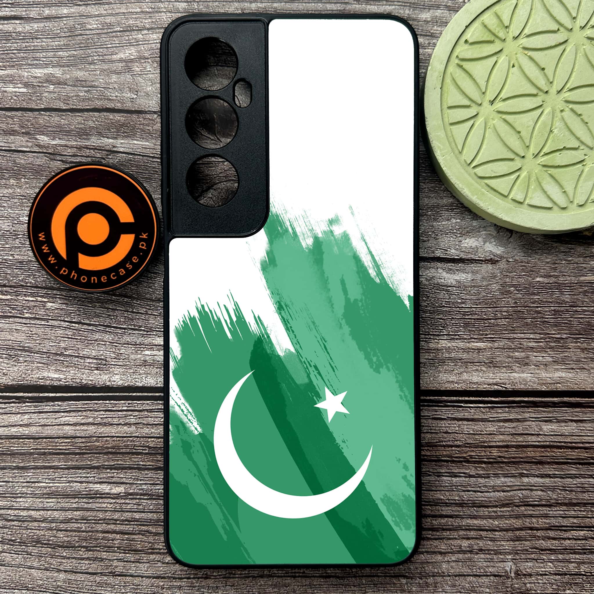Realme C65  - Pakistani Flag Series - Premium Metal Printed soft Bumper shock Proof Case