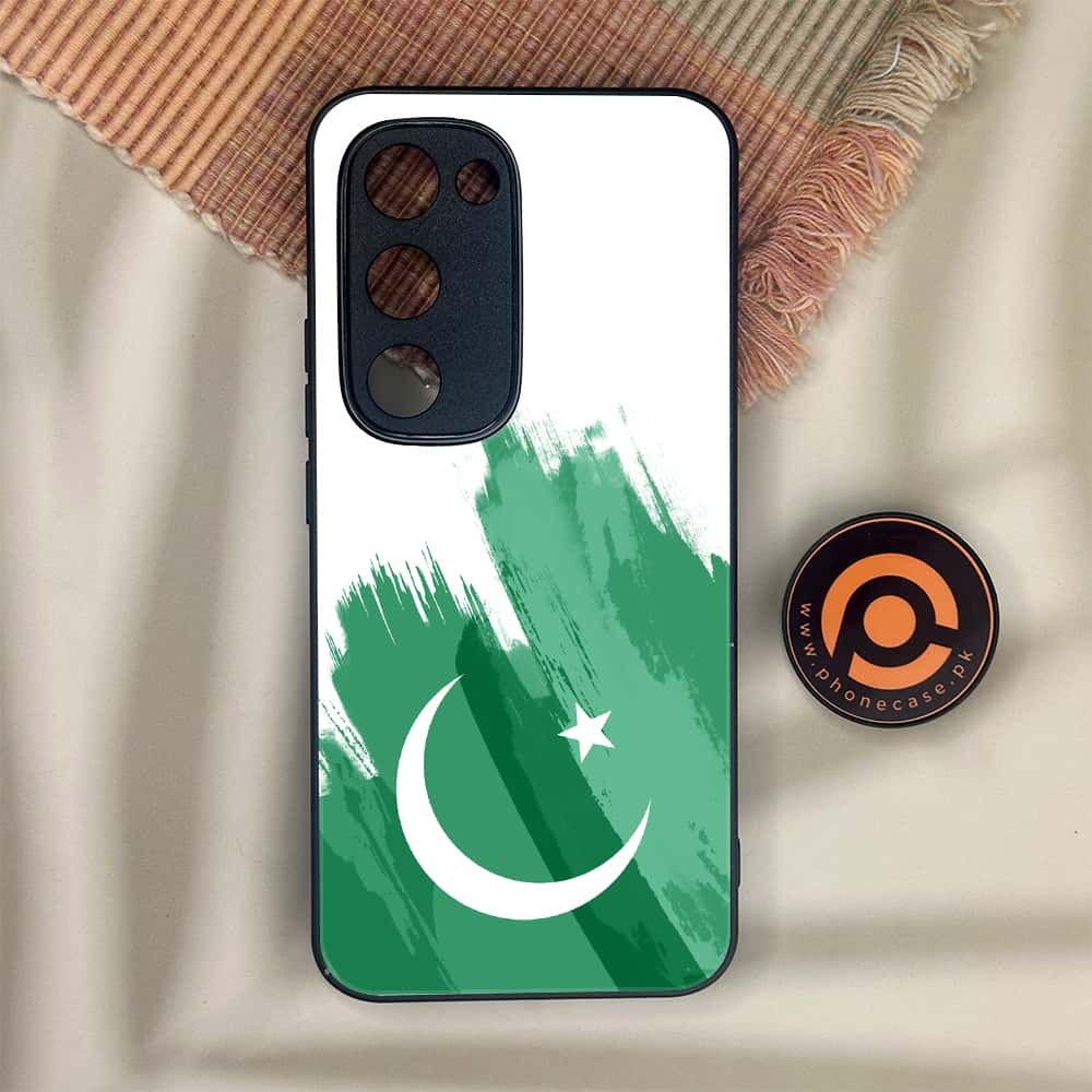 Tecno Spark 40 Pro Plus - Pakistani Flag Series - Premium Metal Printed soft Bumper shock Proof Case