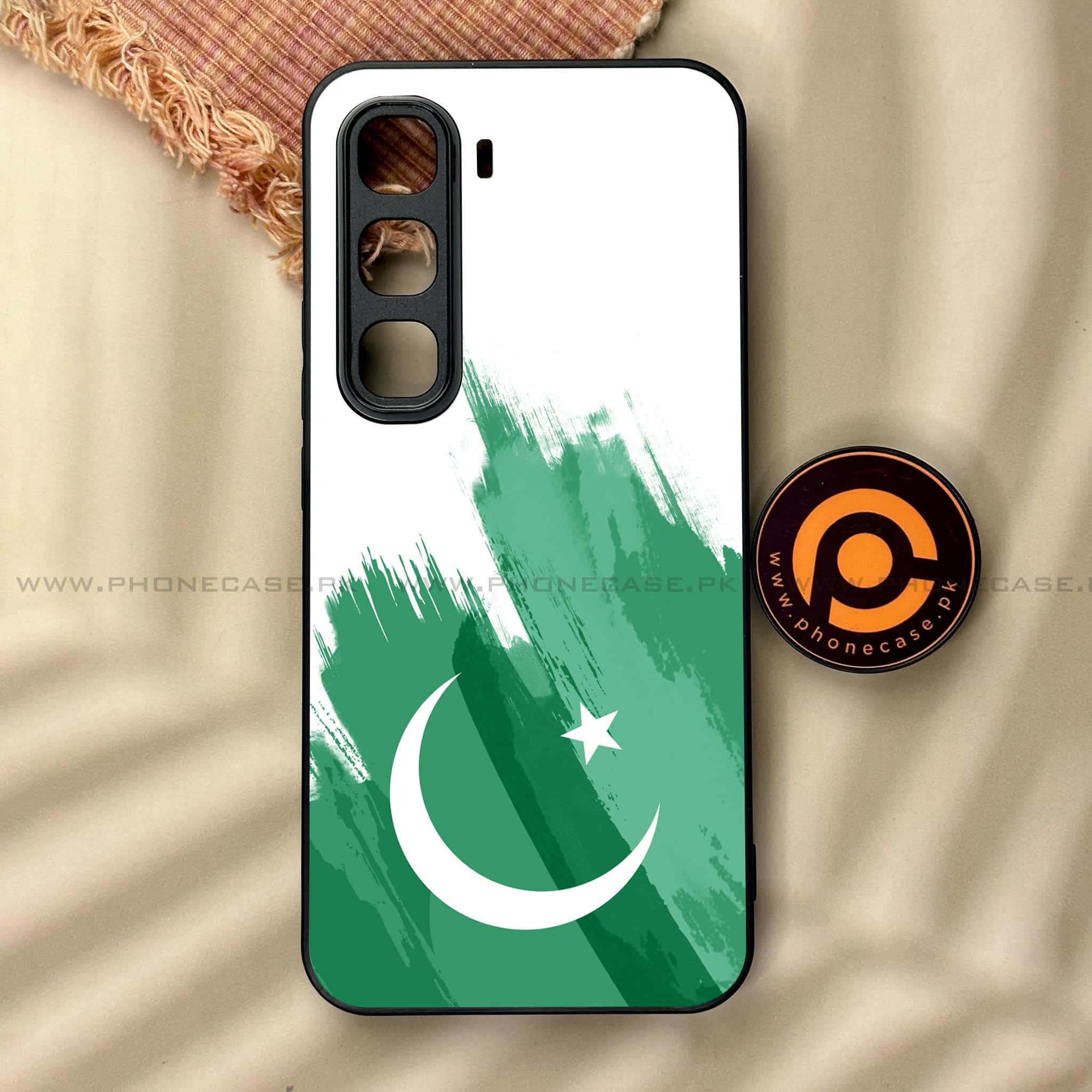 Infinix Hot 60 Pro - Pakistani Flag Series - Premium Metal Printed soft Bumper shock Proof Case