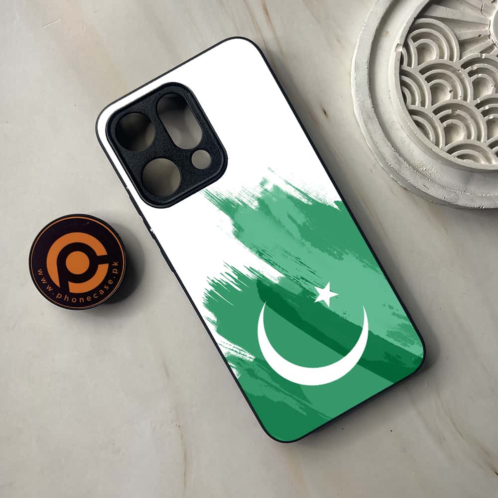 Oppo Reno 14 5G - Pakistani Flag Series - Premium Metal Printed soft Bumper shock Proof Case