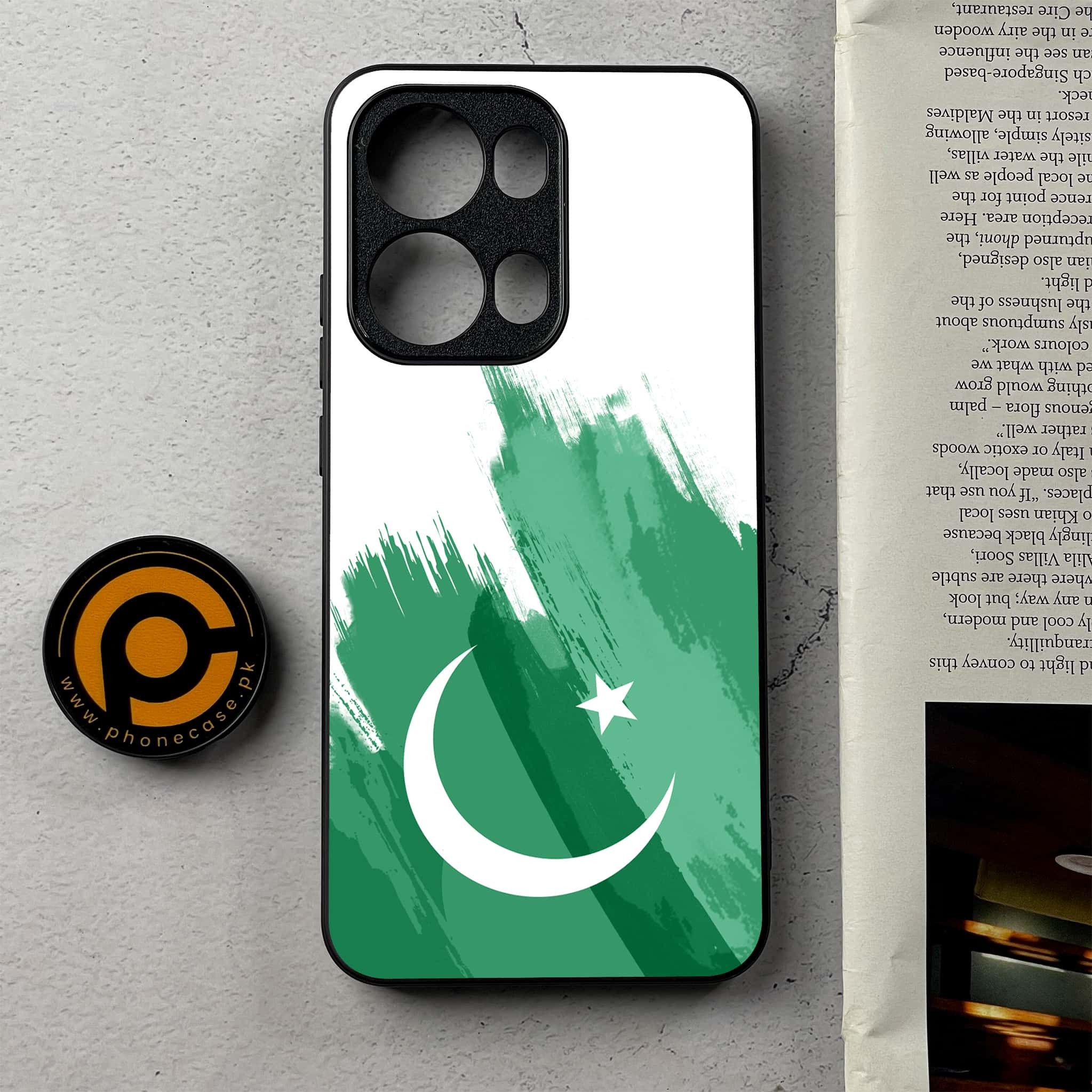 Oppo Reno 13 Pro - Pakistani Flag Series - Premium Metal Printed Soft Bumper Shockproof Case