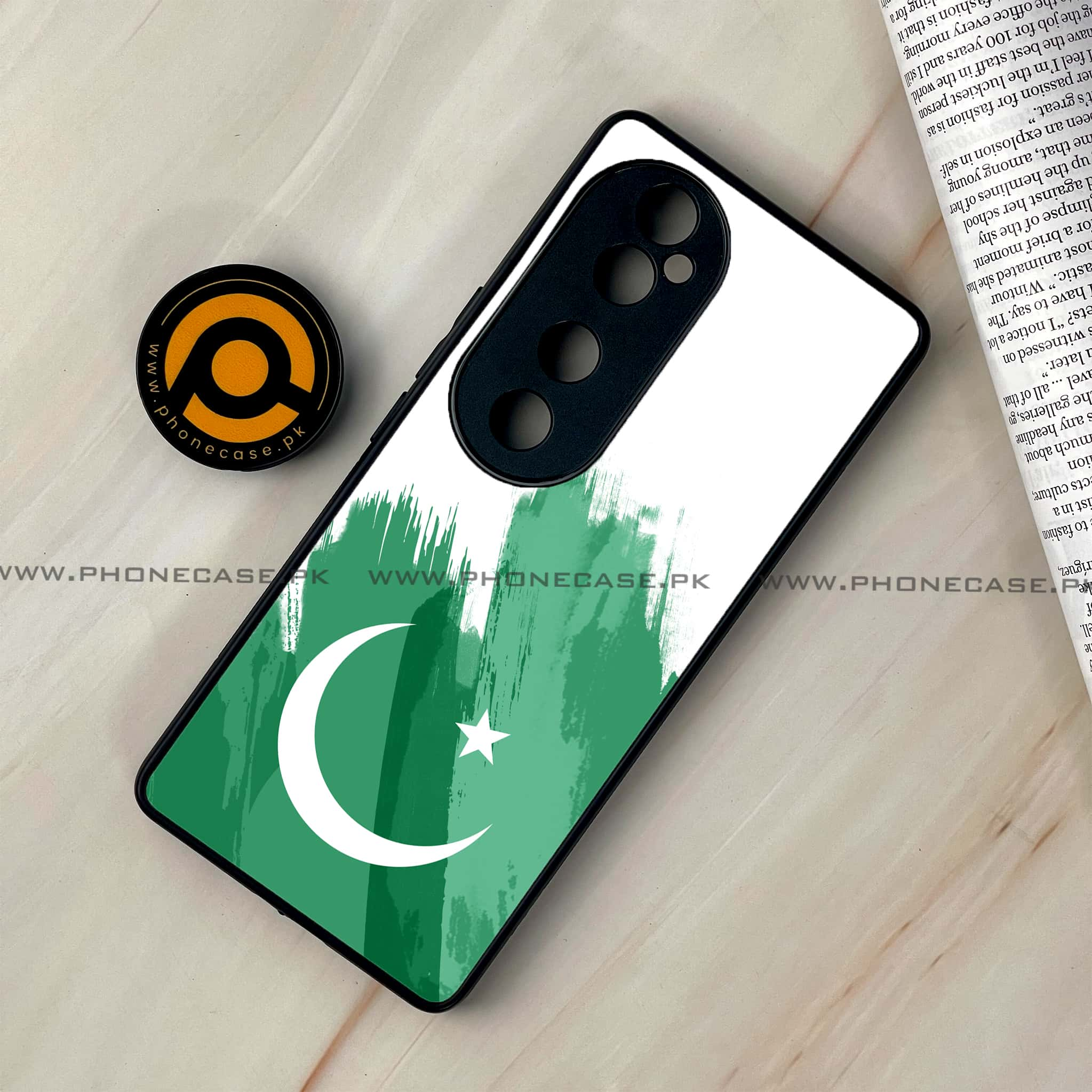 Vivo V40 - Pakistani Flag Series - Premium Printed Glass soft Bumper shock Proof Case