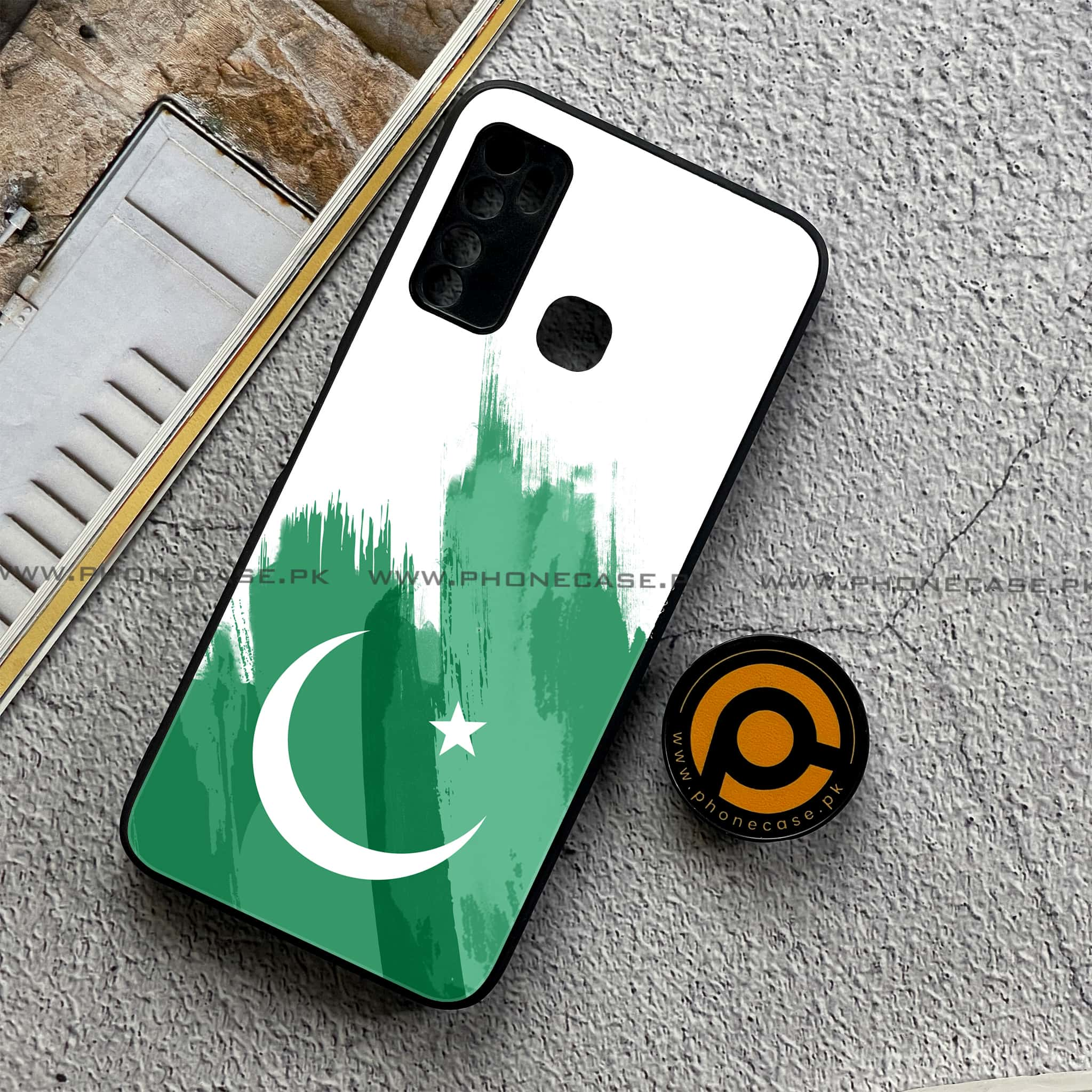 Infinix Note 7 Lite - Pakistani Flag Series - Premium Printed Metal soft Bumper shock Proof Case