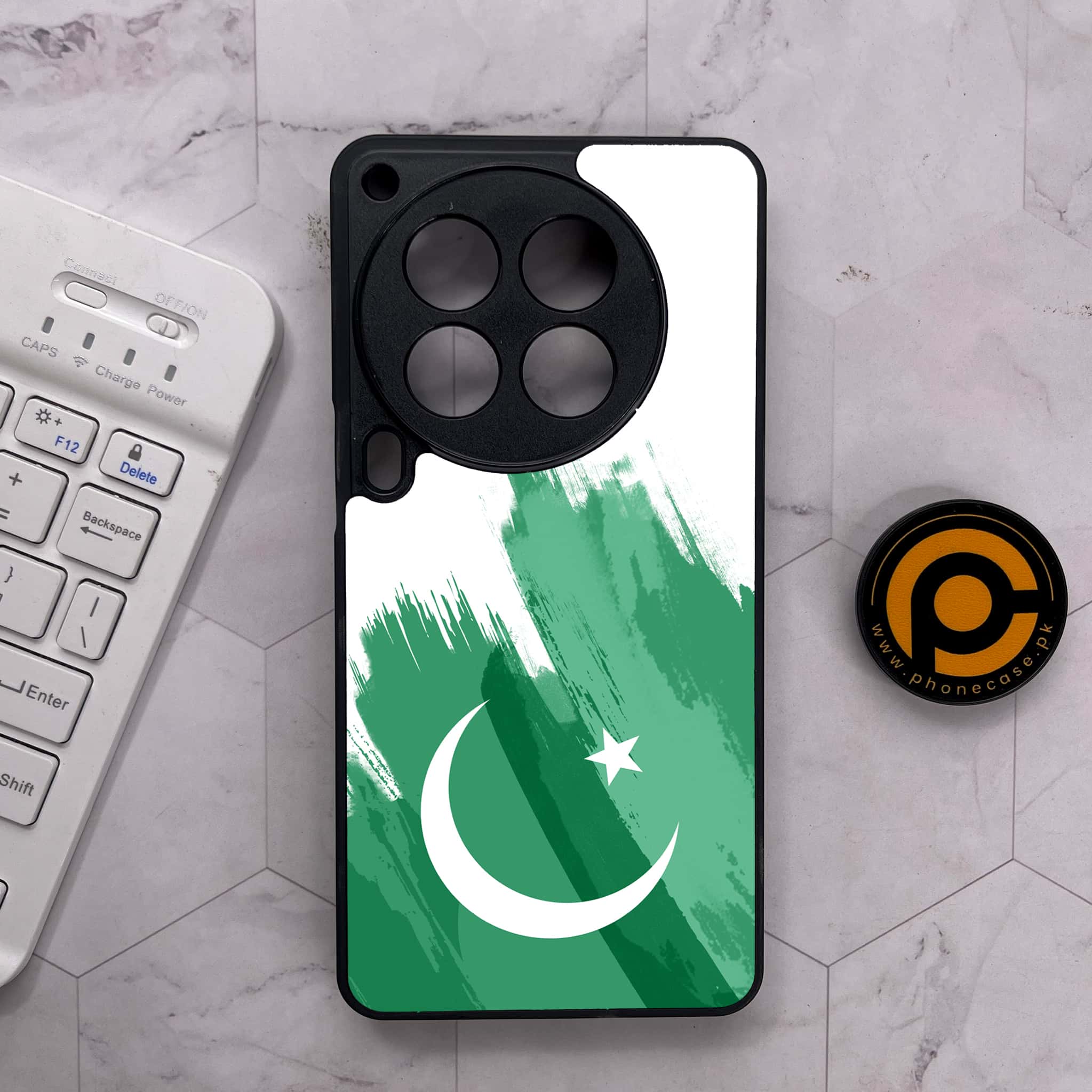 Tecno Camon 30 Premier - Pakistani Flag Series - Premium Metal Printed soft Bumper shock Proof Case