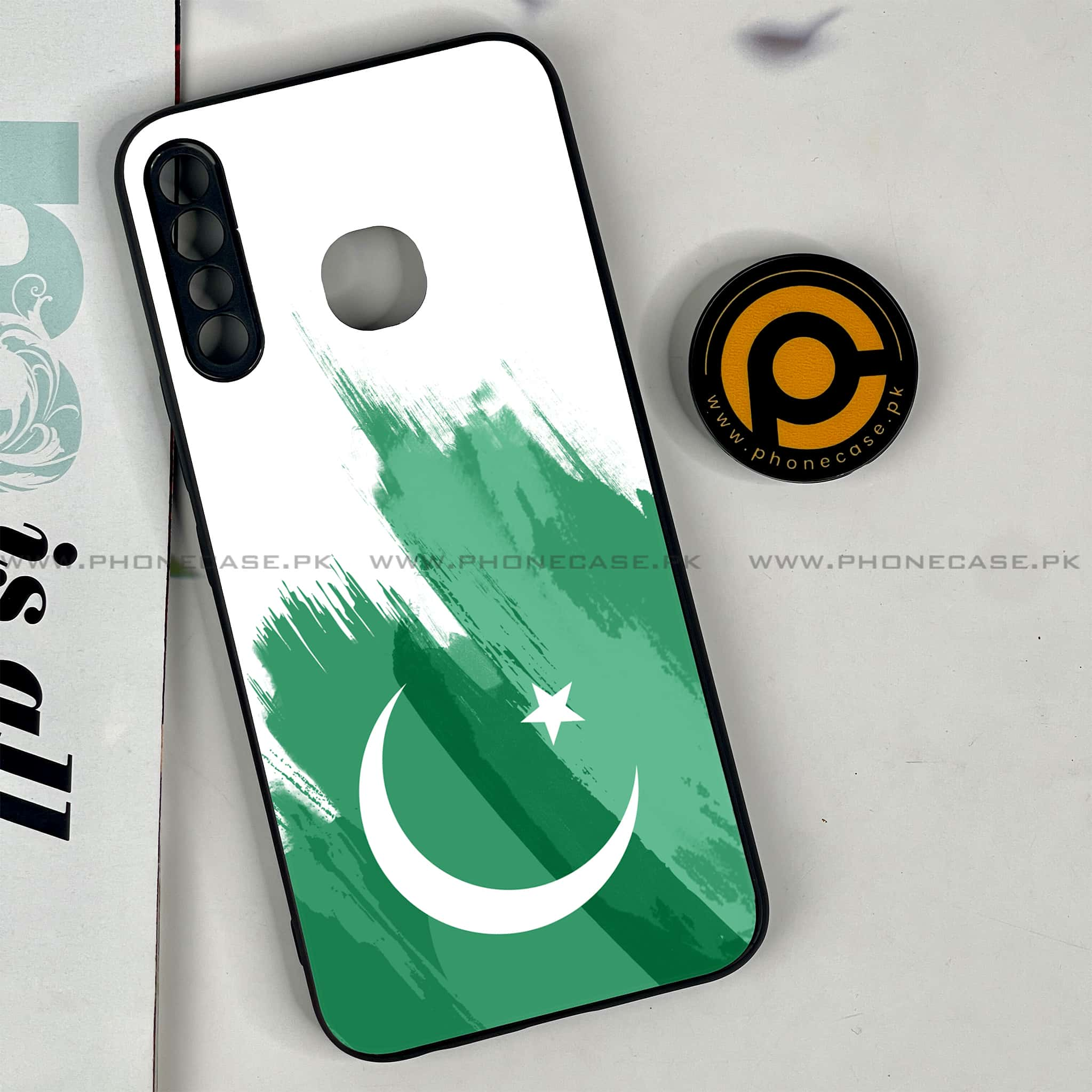 Infinix Hot 8 Lite - Pakistani Flag Series - Premium Printed Glass soft Bumper shock Proof Case