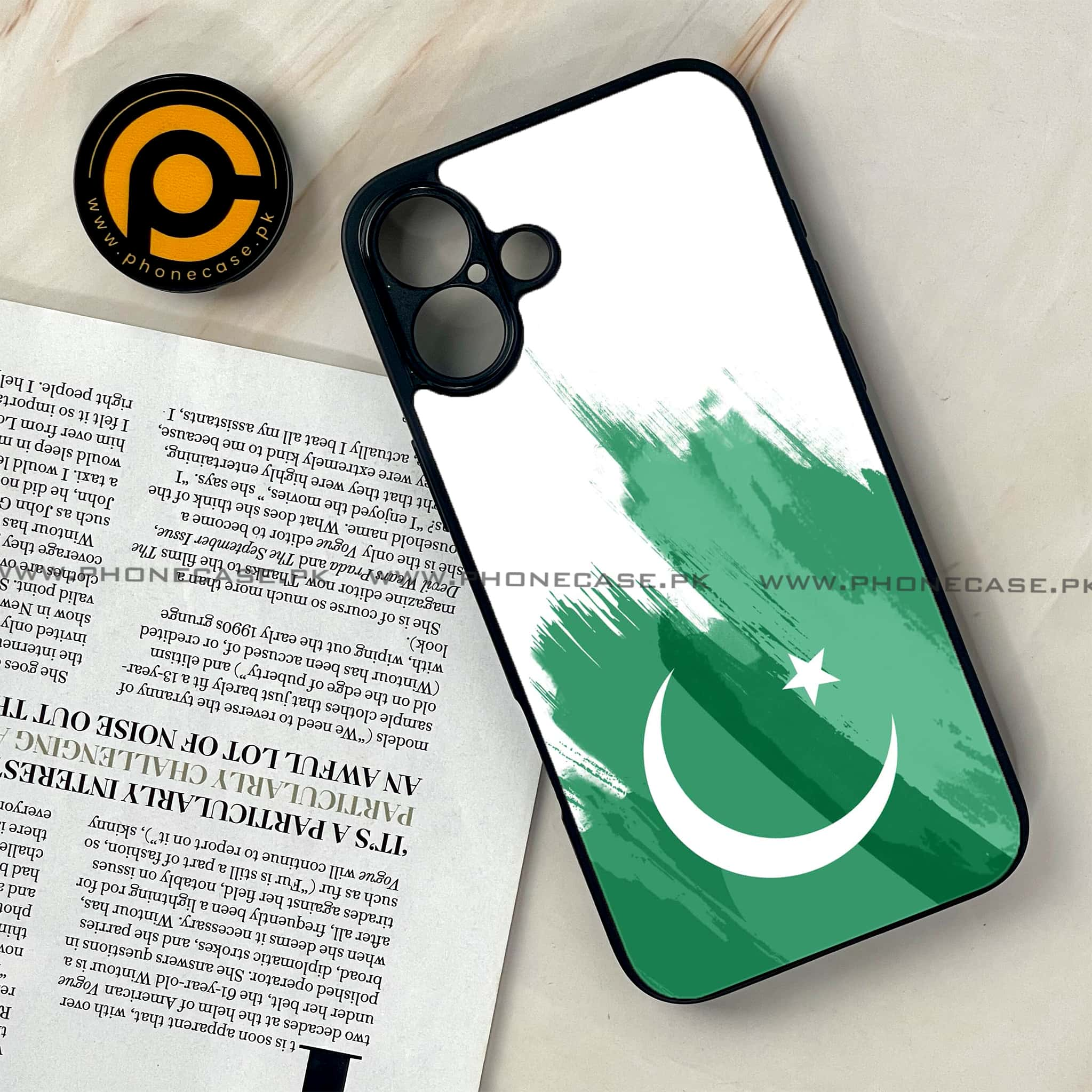 iPhone 16 - Pakistani Flag Series - Premium Printed Glass soft Bumper shock Proof Case