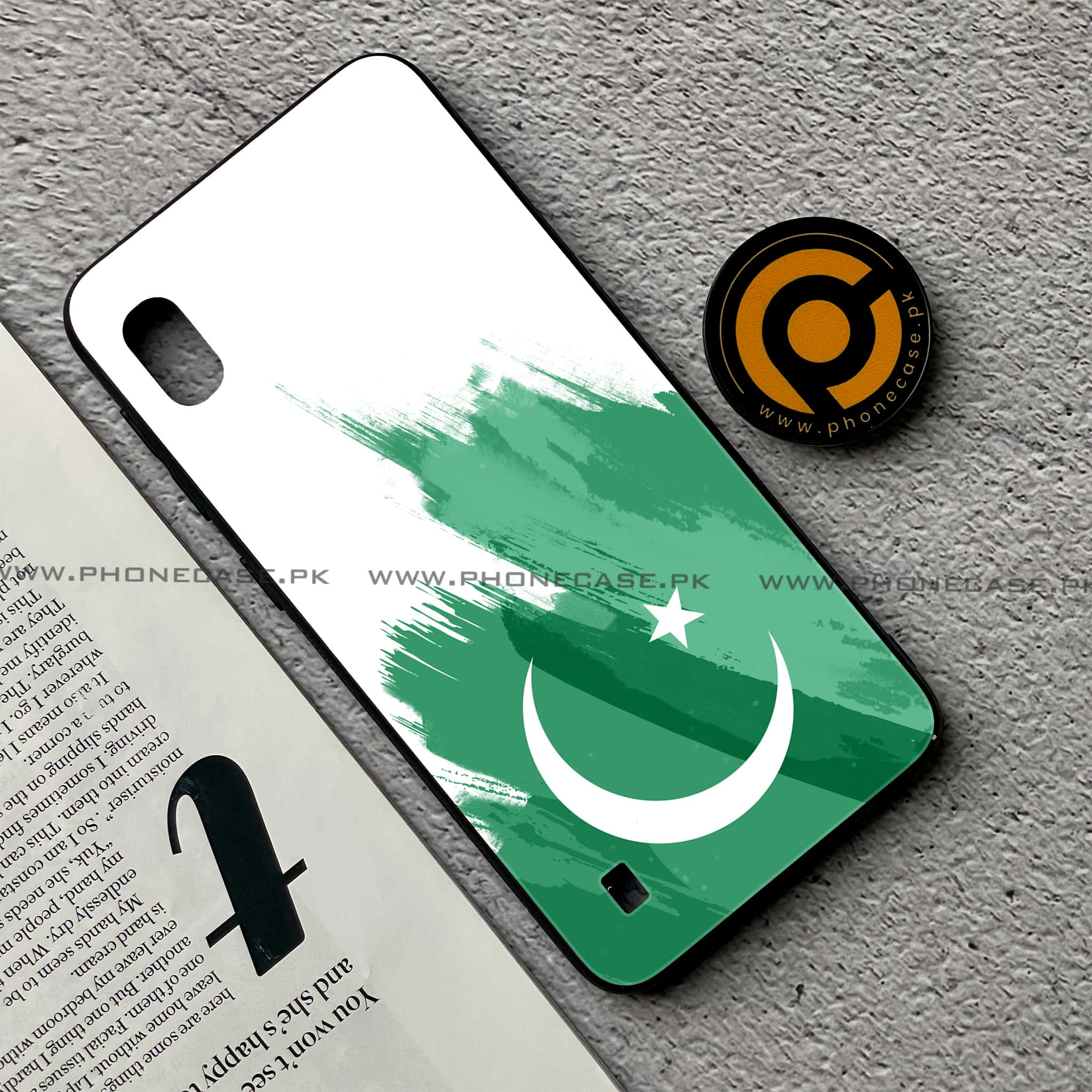 Samsung Galaxy A10 - Pakistani Flag Series - Premium Printed Glass soft Bumper shock Proof Case