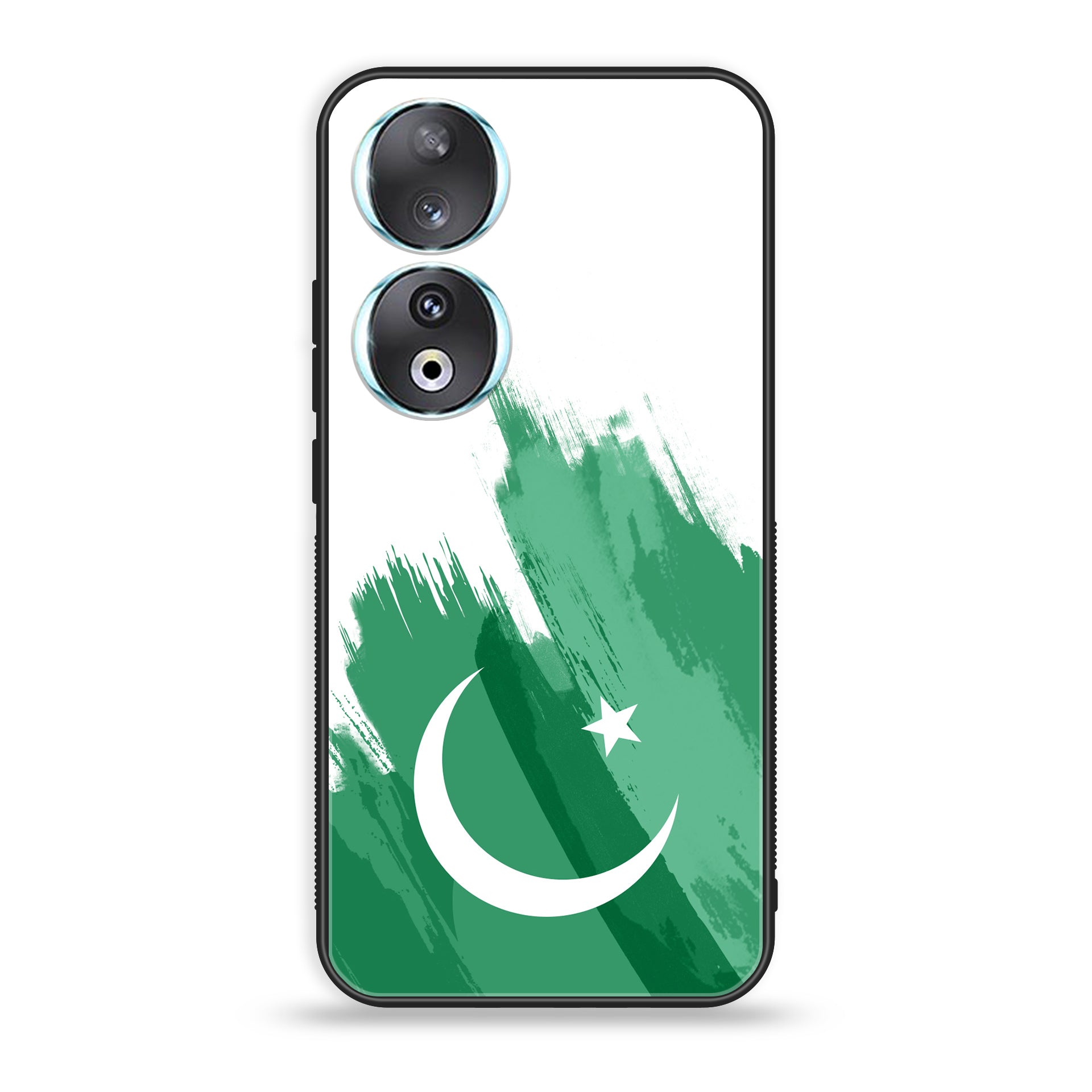 Huawei Honor 90 - Pakistani Flag Series - Premium Printed Glass soft Bumper shock Proof Case