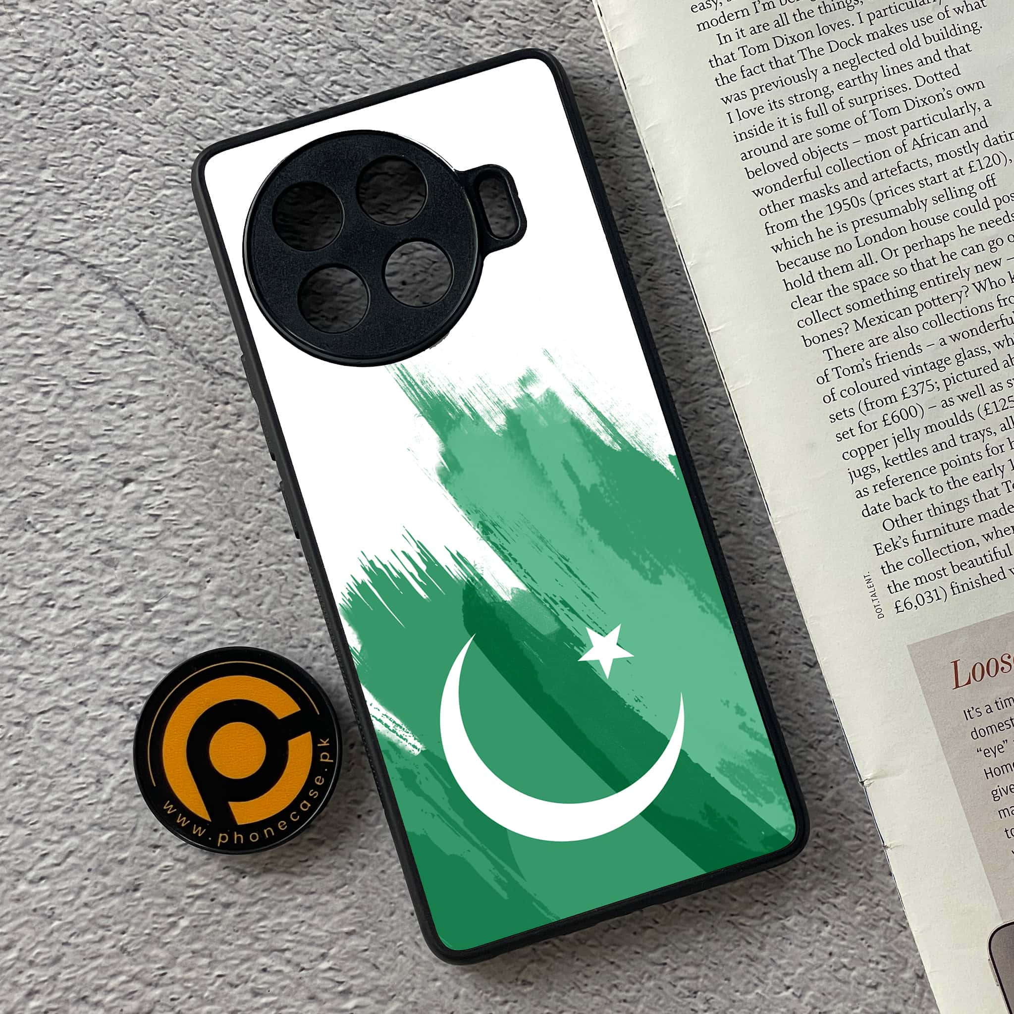 Tecno Spark 20 pro plus - Pakistani Flag Series - Premium Printed Glass soft Bumper shock Proof Case
