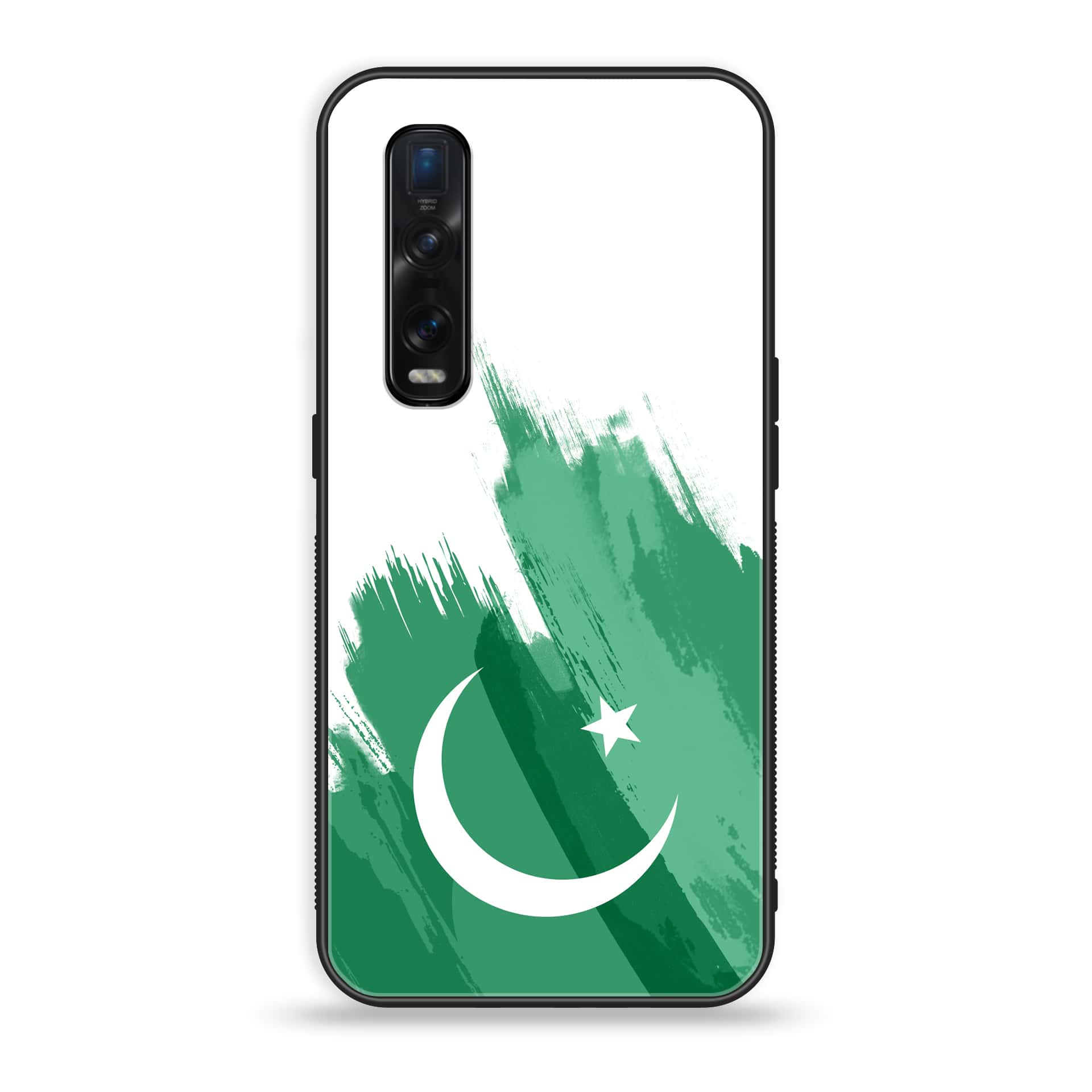 Oppo Find X2 Pro - Pakistani Flag Series - Premium Printed Glass soft Bumper shock Proof Case