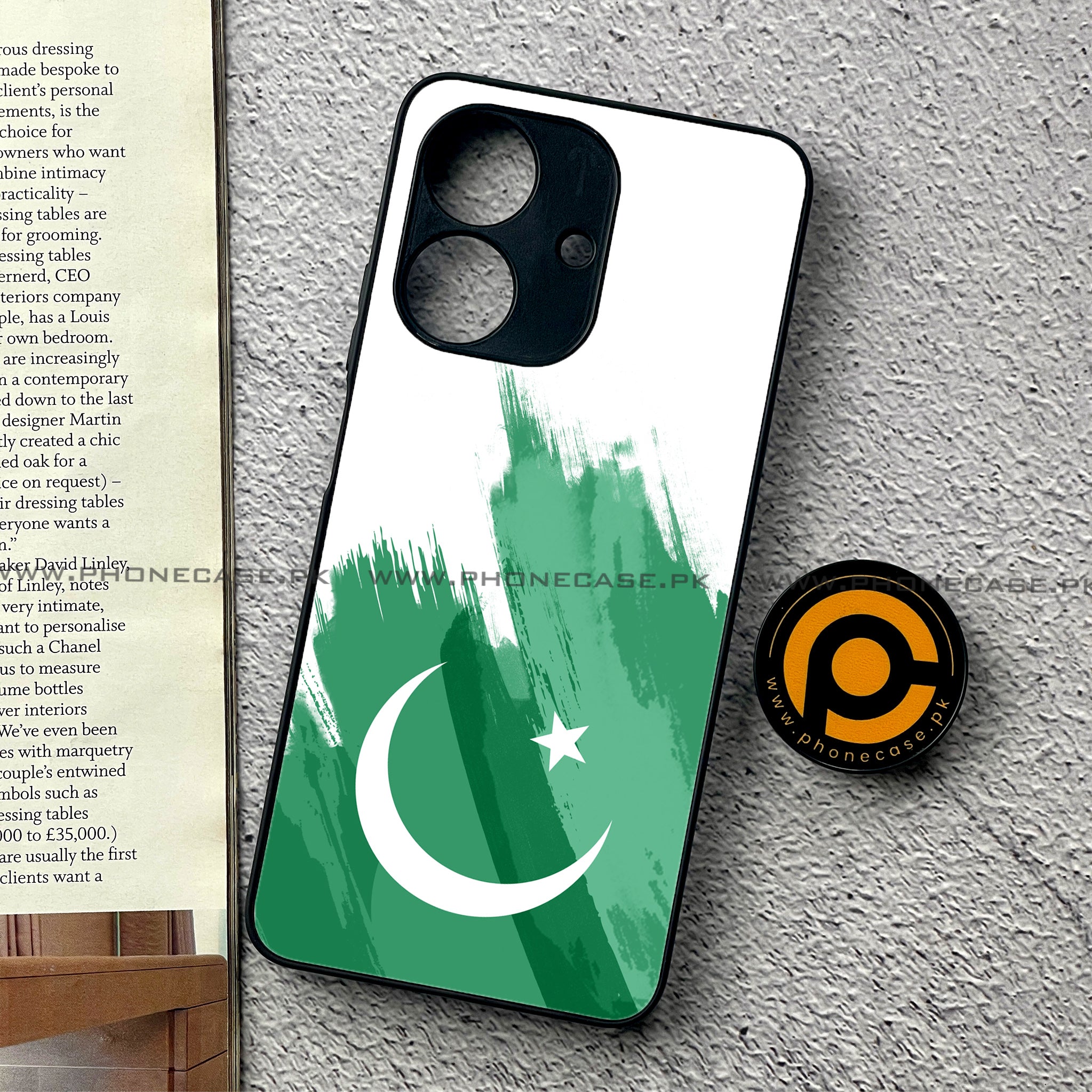 Realme Note 60 - Pakistani Flag Series - Premium Printed Glass soft Bumper shock Proof Case